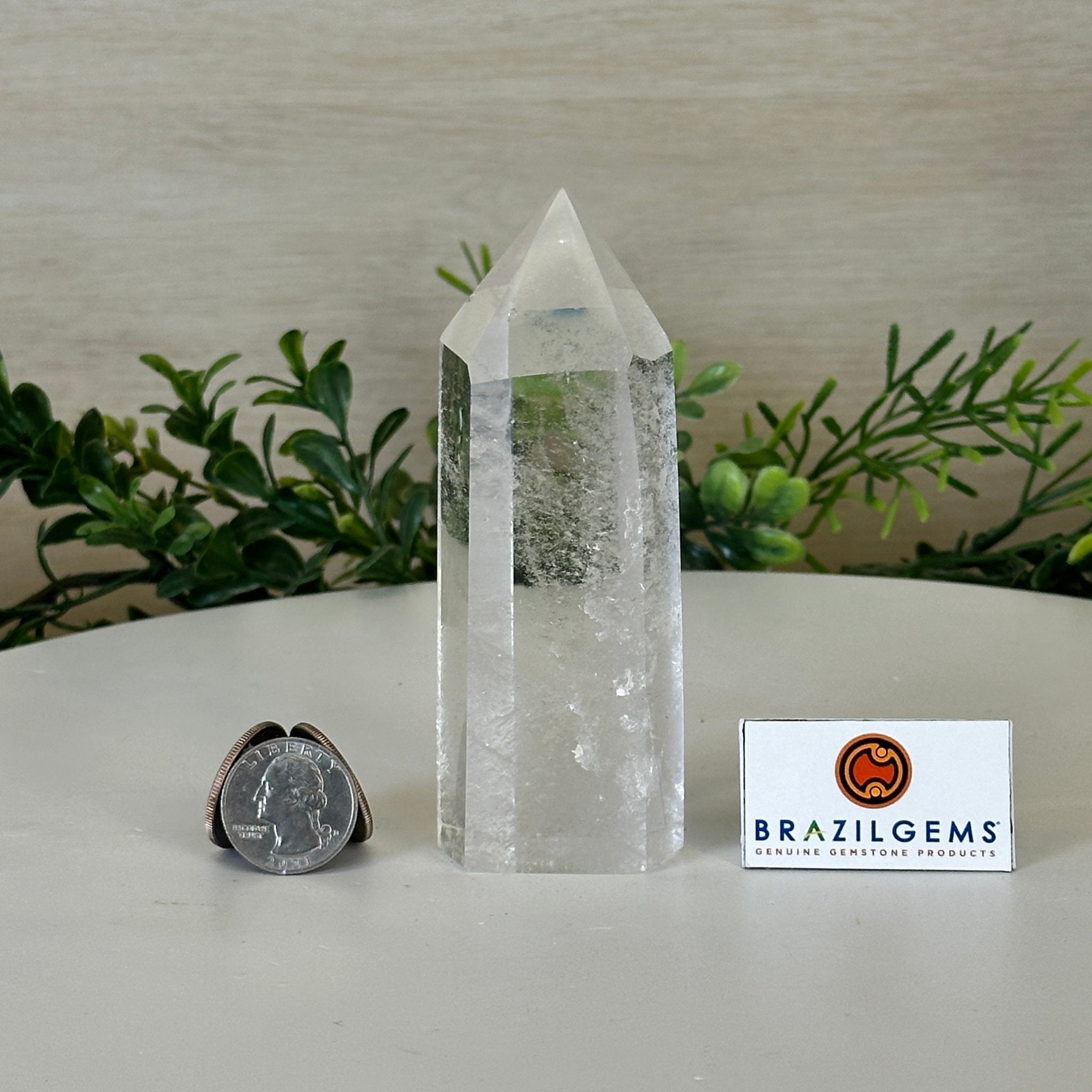 Polished Clear Quartz Crystal Tower 4.6" Tall #3106CQ - 018 - Brazil GemsBrazil GemsPolished Clear Quartz Crystal Tower 4.6" Tall #3106CQ - 018Crystal Points3106CQ - 018