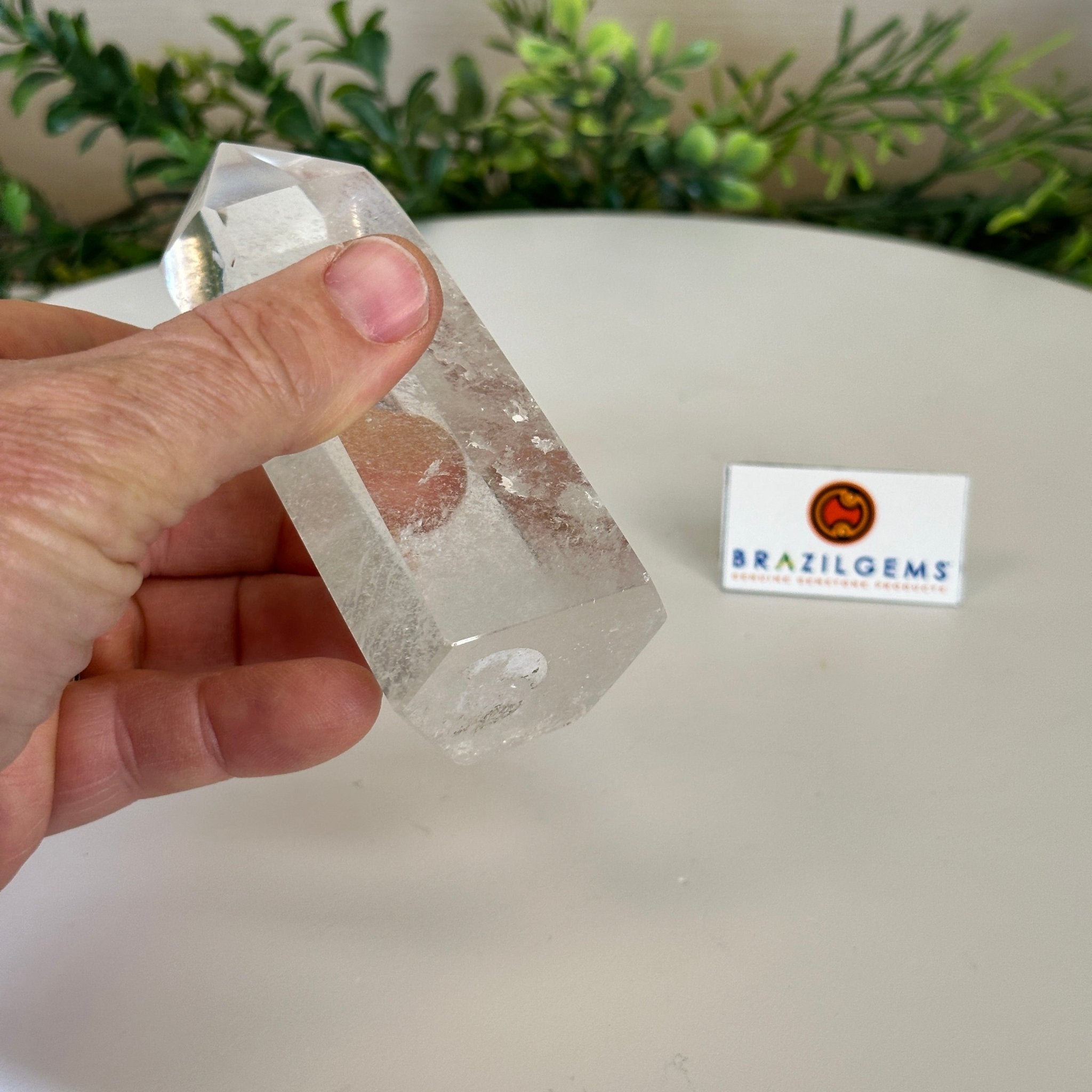 Polished Clear Quartz Crystal Tower 4.6" Tall #3106CQ - 018 - Brazil GemsBrazil GemsPolished Clear Quartz Crystal Tower 4.6" Tall #3106CQ - 018Crystal Points3106CQ - 018