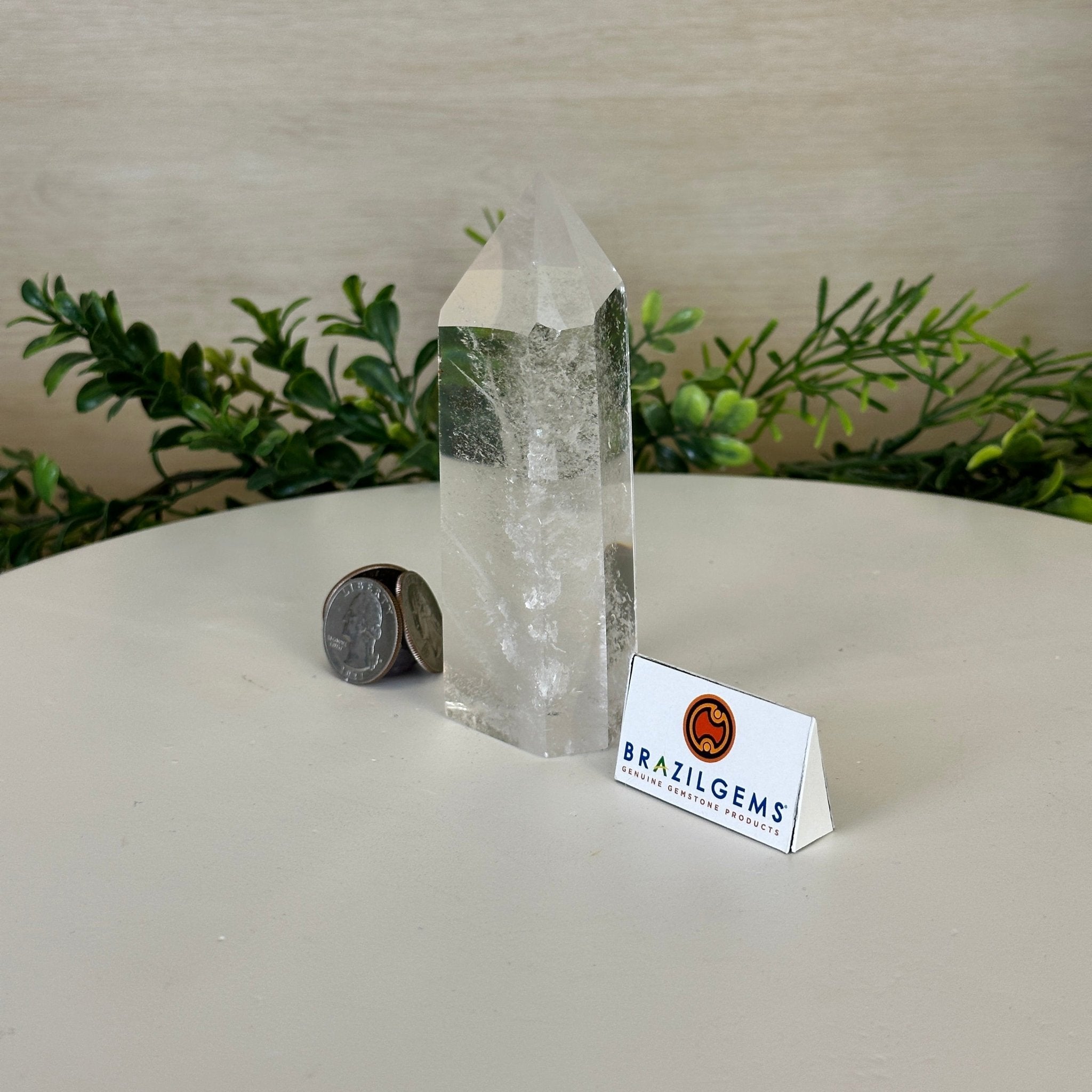 Polished Clear Quartz Crystal Tower 4.6" Tall #3106CQ - 018 - Brazil GemsBrazil GemsPolished Clear Quartz Crystal Tower 4.6" Tall #3106CQ - 018Crystal Points3106CQ - 018