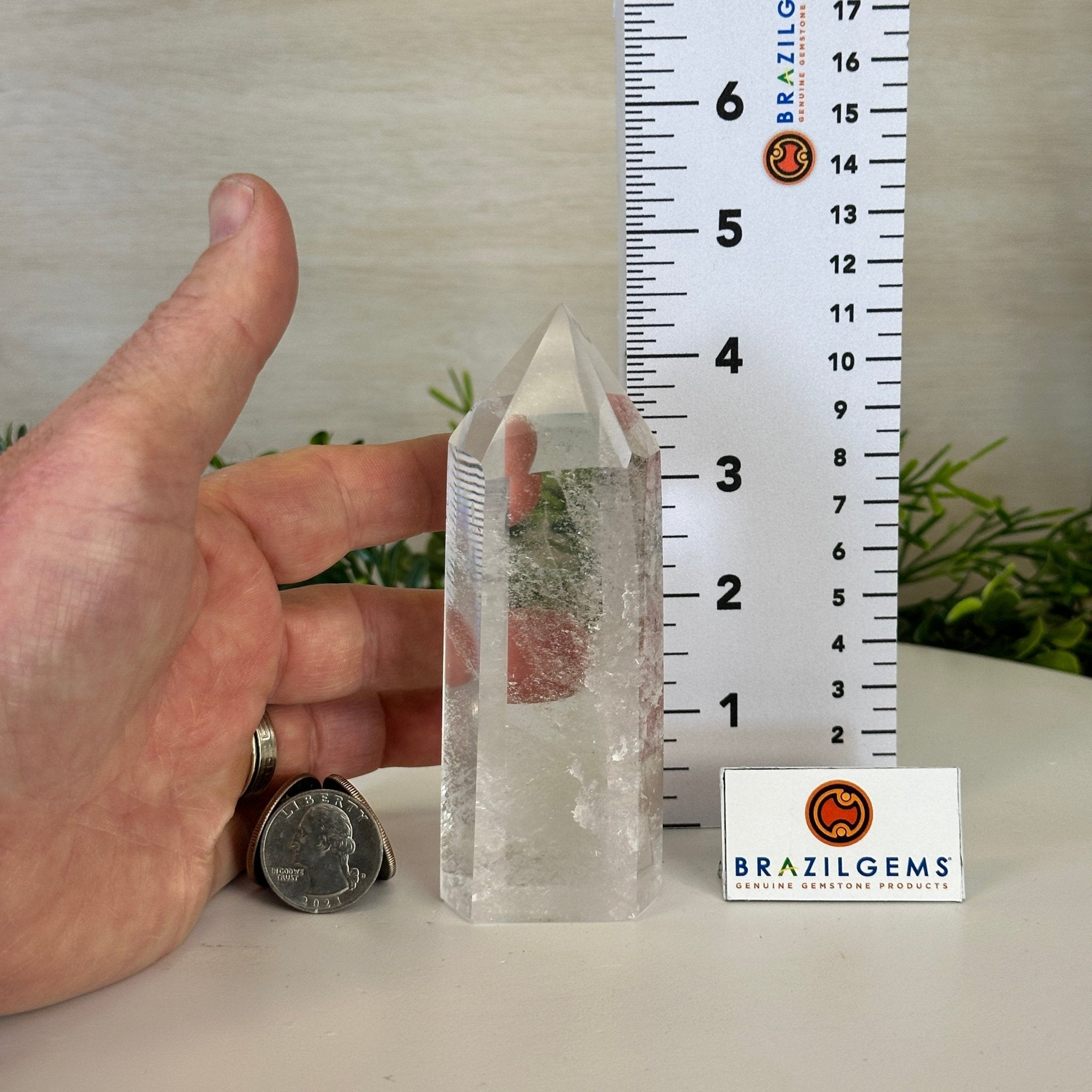 Polished Clear Quartz Crystal Tower 4.6" Tall #3106CQ - 018 - Brazil GemsBrazil GemsPolished Clear Quartz Crystal Tower 4.6" Tall #3106CQ - 018Crystal Points3106CQ - 018