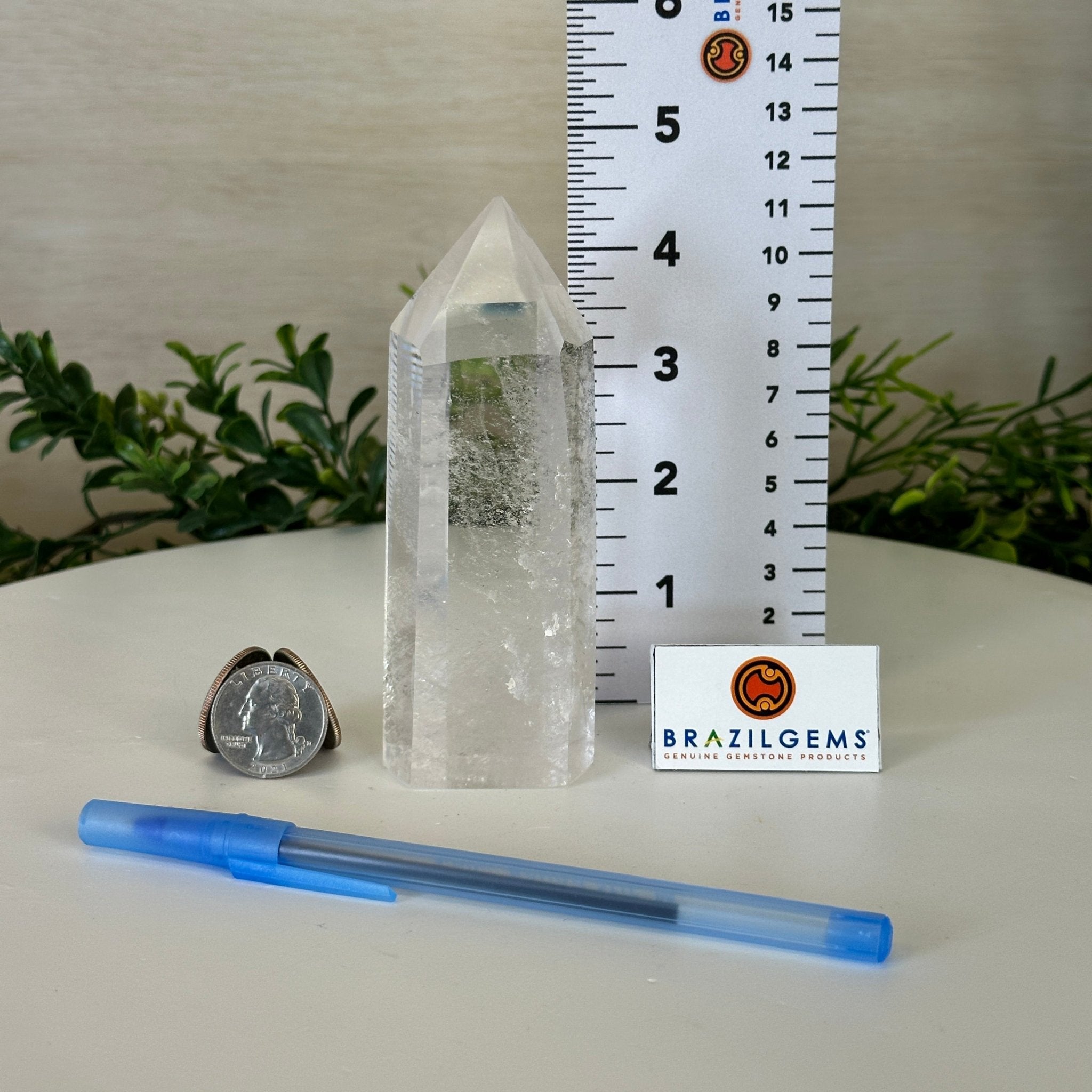 Polished Clear Quartz Crystal Tower 4.6" Tall #3106CQ - 018 - Brazil GemsBrazil GemsPolished Clear Quartz Crystal Tower 4.6" Tall #3106CQ - 018Crystal Points3106CQ - 018