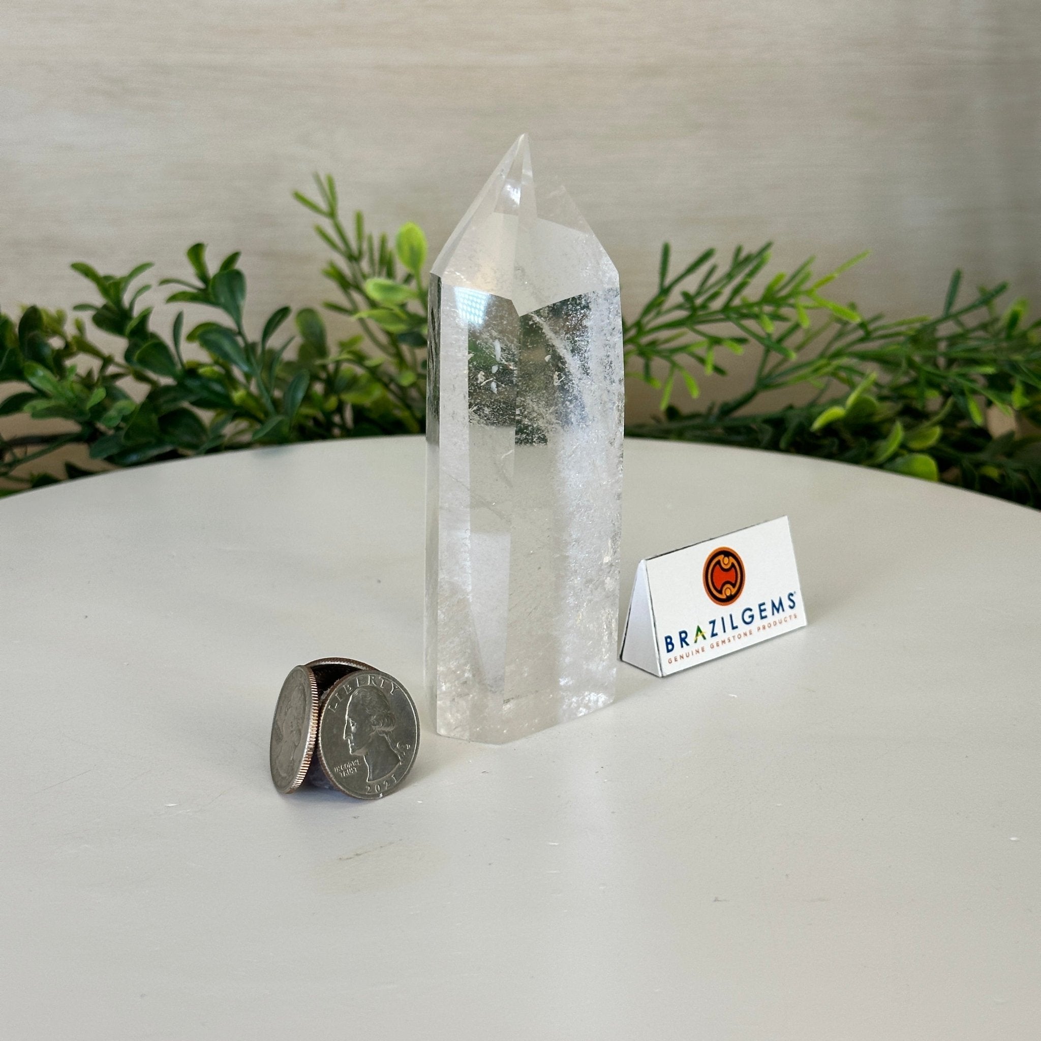 Polished Clear Quartz Crystal Tower 4.6" Tall #3106CQ - 018 - Brazil GemsBrazil GemsPolished Clear Quartz Crystal Tower 4.6" Tall #3106CQ - 018Crystal Points3106CQ - 018