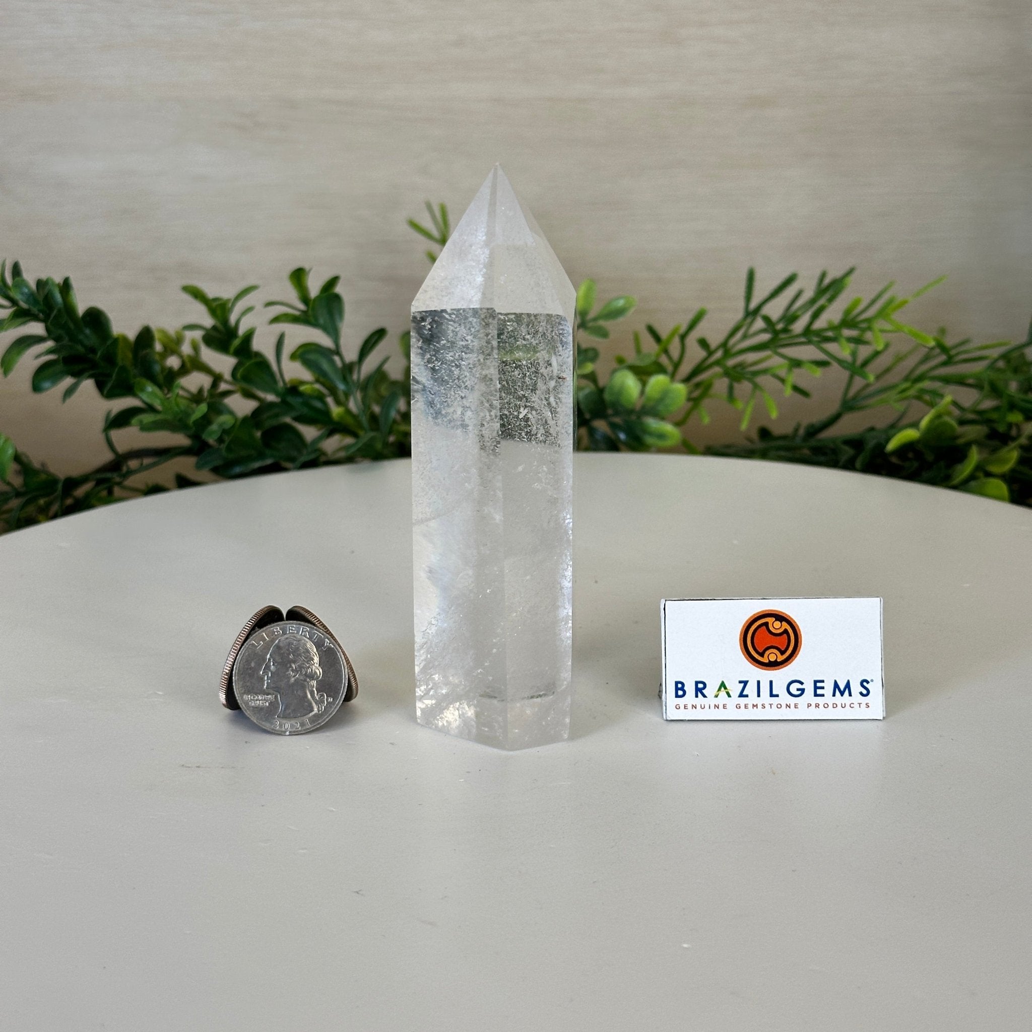 Polished Clear Quartz Crystal Tower 4.6" Tall #3106CQ - 018 - Brazil GemsBrazil GemsPolished Clear Quartz Crystal Tower 4.6" Tall #3106CQ - 018Crystal Points3106CQ - 018