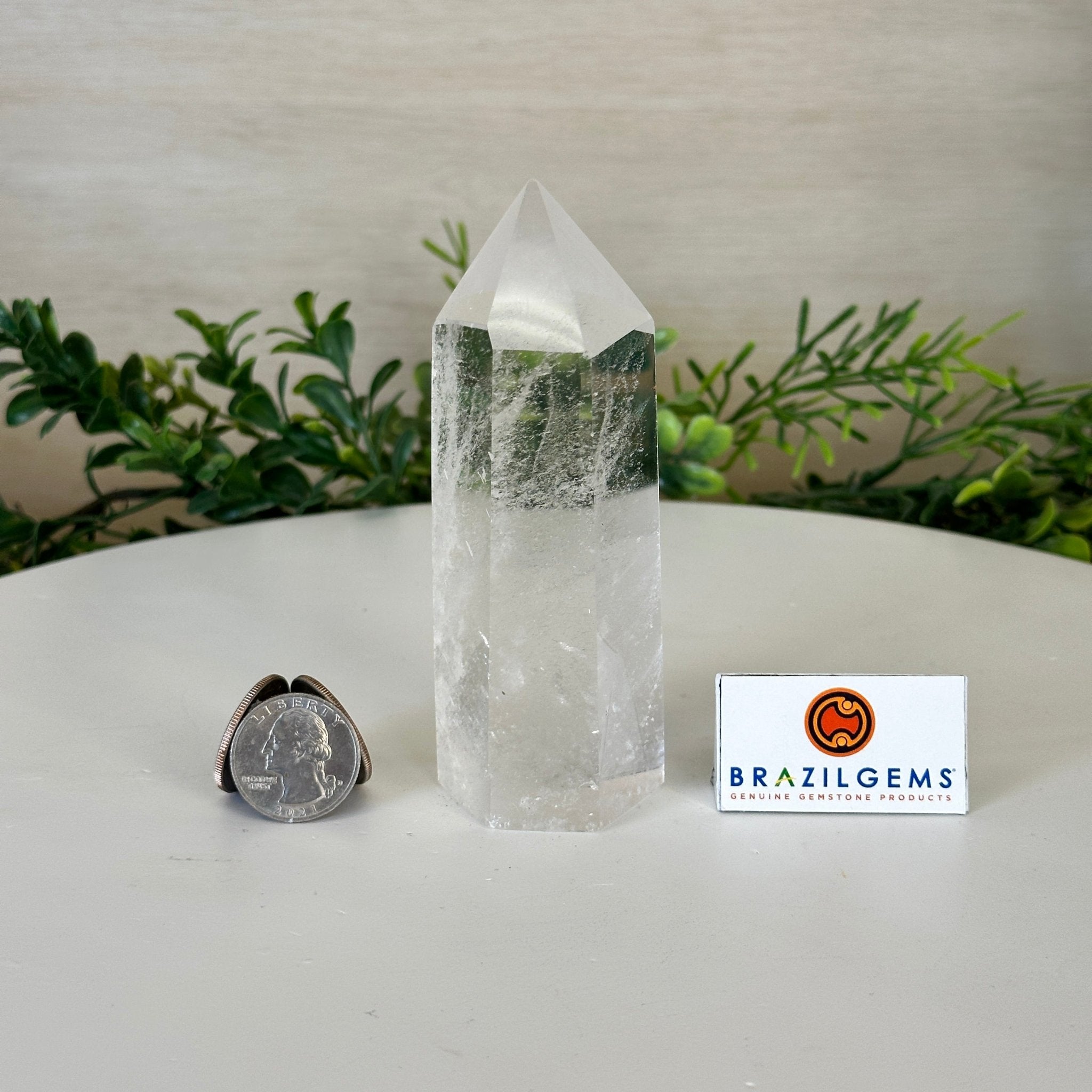 Polished Clear Quartz Crystal Tower 4.6" Tall #3106CQ - 018 - Brazil GemsBrazil GemsPolished Clear Quartz Crystal Tower 4.6" Tall #3106CQ - 018Crystal Points3106CQ - 018