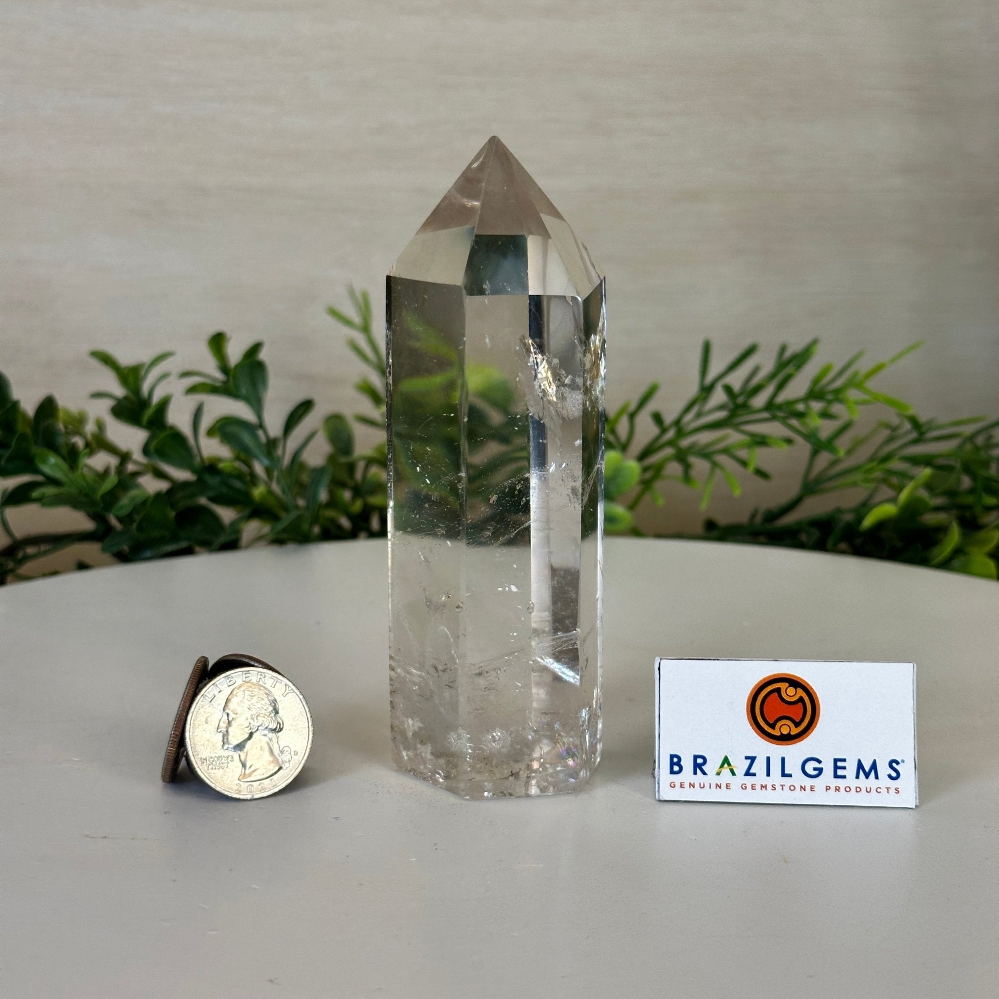 Polished Clear Quartz Crystal Tower 4.7" Tall #3106CQ - 016 - Brazil GemsBrazil GemsPolished Clear Quartz Crystal Tower 4.7" Tall #3106CQ - 016Crystal Points3106CQ - 016