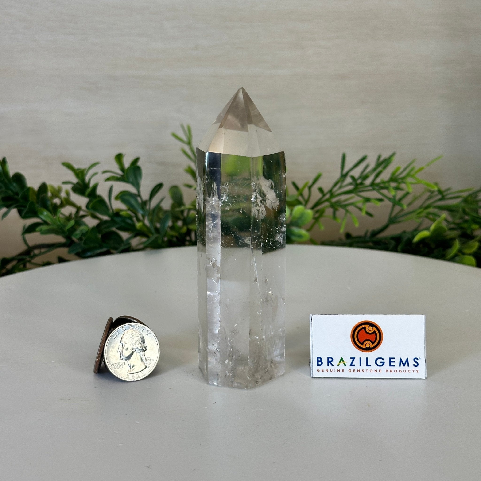 Polished Clear Quartz Crystal Tower 4.7" Tall #3106CQ - 016 - Brazil GemsBrazil GemsPolished Clear Quartz Crystal Tower 4.7" Tall #3106CQ - 016Crystal Points3106CQ - 016
