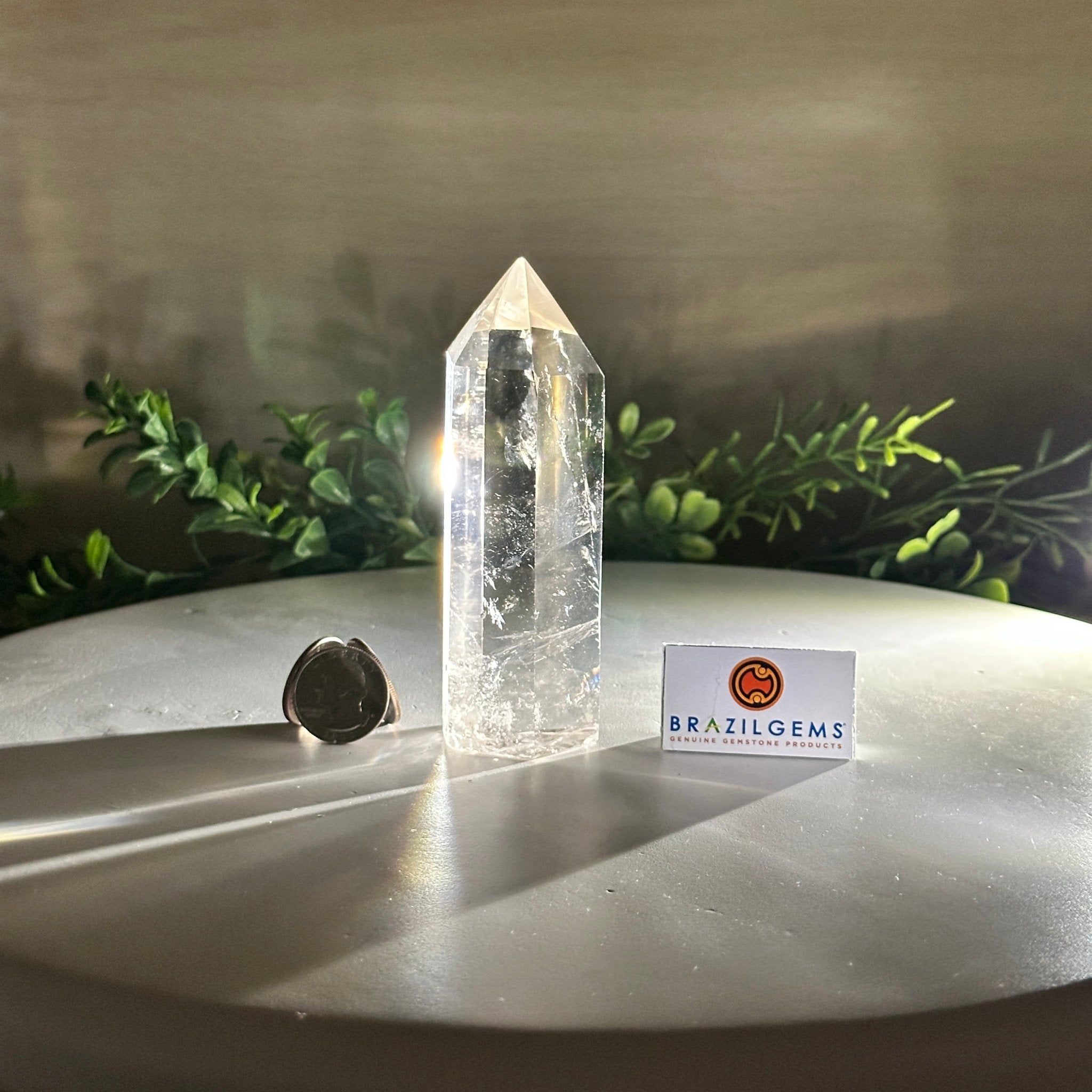 Polished Clear Quartz Crystal Tower 4.7" Tall #3106CQ - 016 - Brazil GemsBrazil GemsPolished Clear Quartz Crystal Tower 4.7" Tall #3106CQ - 016Crystal Points3106CQ - 016