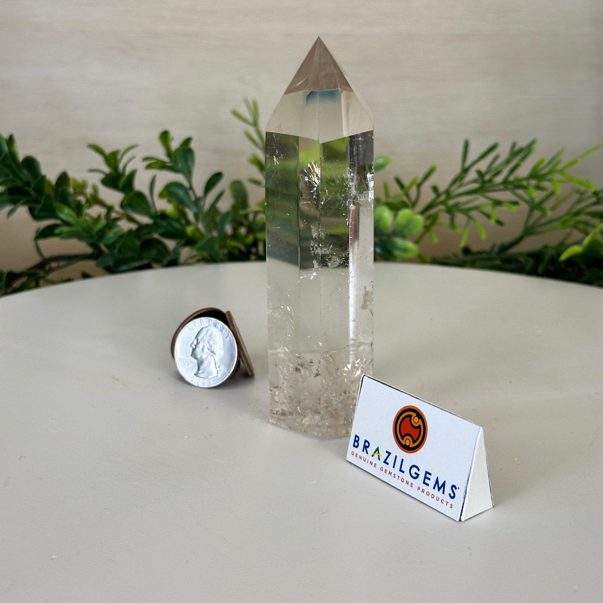 Polished Clear Quartz Crystal Tower 4.7" Tall #3106CQ - 016 - Brazil GemsBrazil GemsPolished Clear Quartz Crystal Tower 4.7" Tall #3106CQ - 016Crystal Points3106CQ - 016