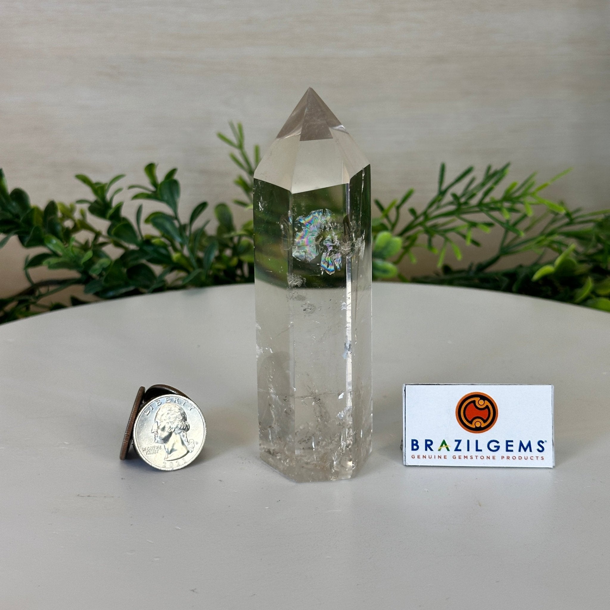 Polished Clear Quartz Crystal Tower 4.7" Tall #3106CQ - 016 - Brazil GemsBrazil GemsPolished Clear Quartz Crystal Tower 4.7" Tall #3106CQ - 016Crystal Points3106CQ - 016