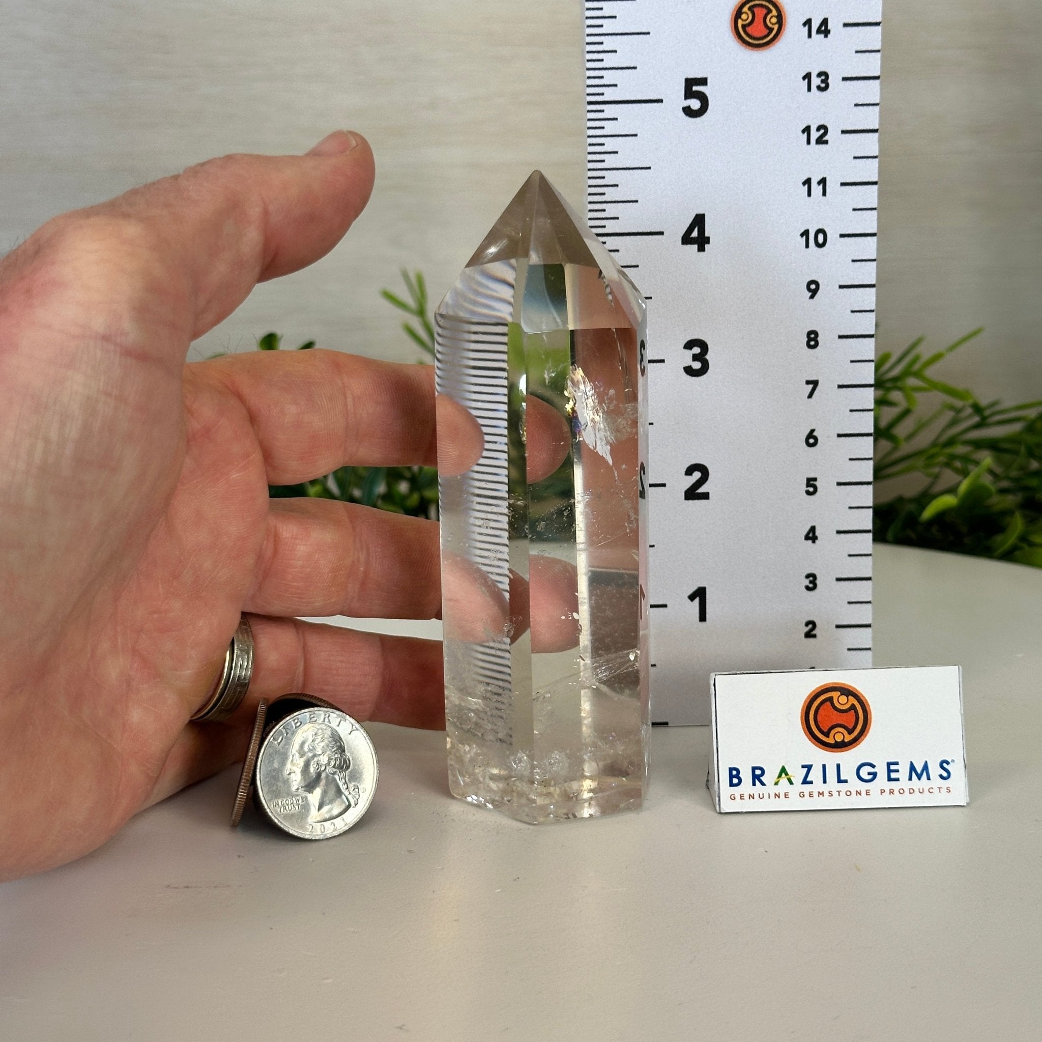 Polished Clear Quartz Crystal Tower 4.7" Tall #3106CQ - 016 - Brazil GemsBrazil GemsPolished Clear Quartz Crystal Tower 4.7" Tall #3106CQ - 016Crystal Points3106CQ - 016