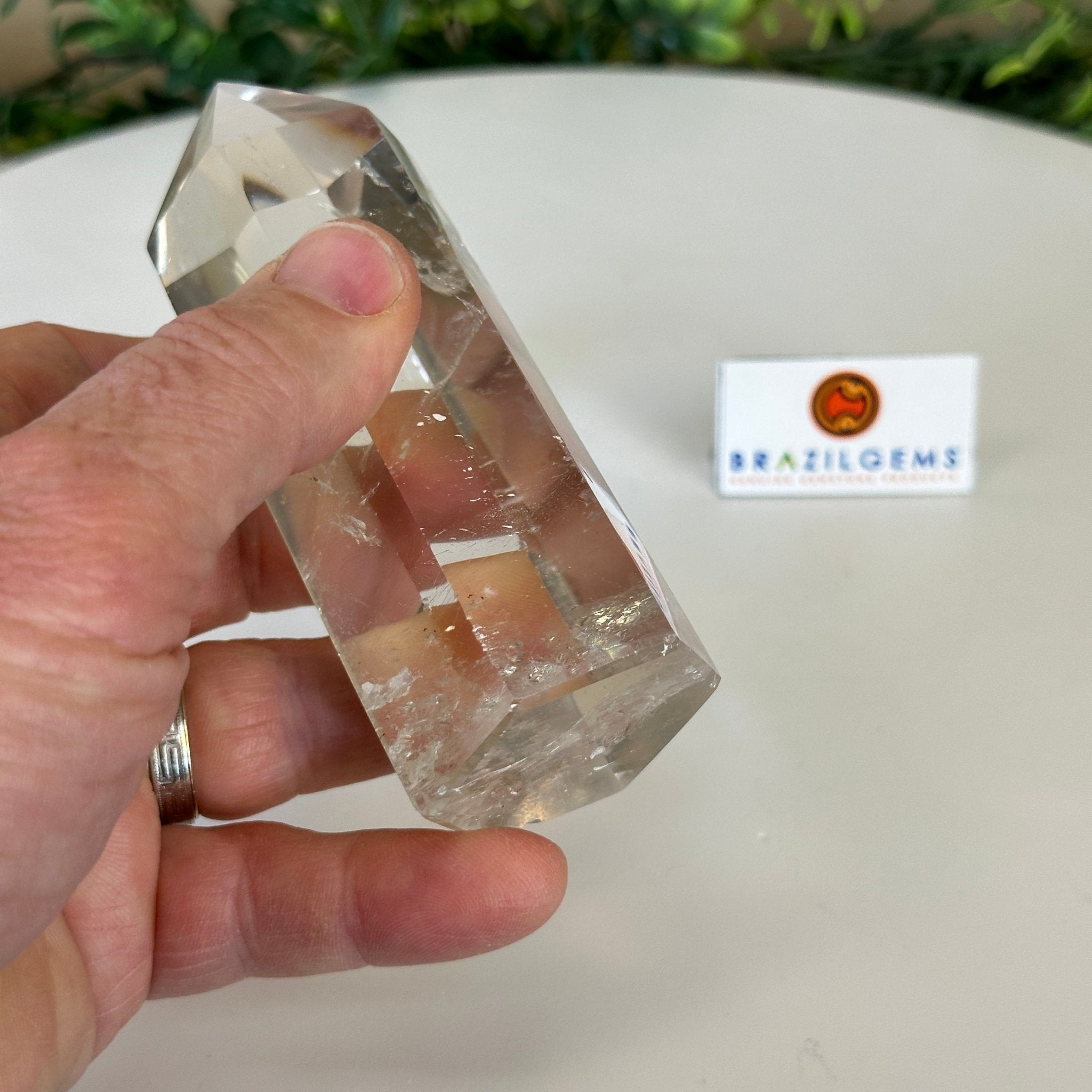 Polished Clear Quartz Crystal Tower 4.7" Tall #3106CQ - 016 - Brazil GemsBrazil GemsPolished Clear Quartz Crystal Tower 4.7" Tall #3106CQ - 016Crystal Points3106CQ - 016