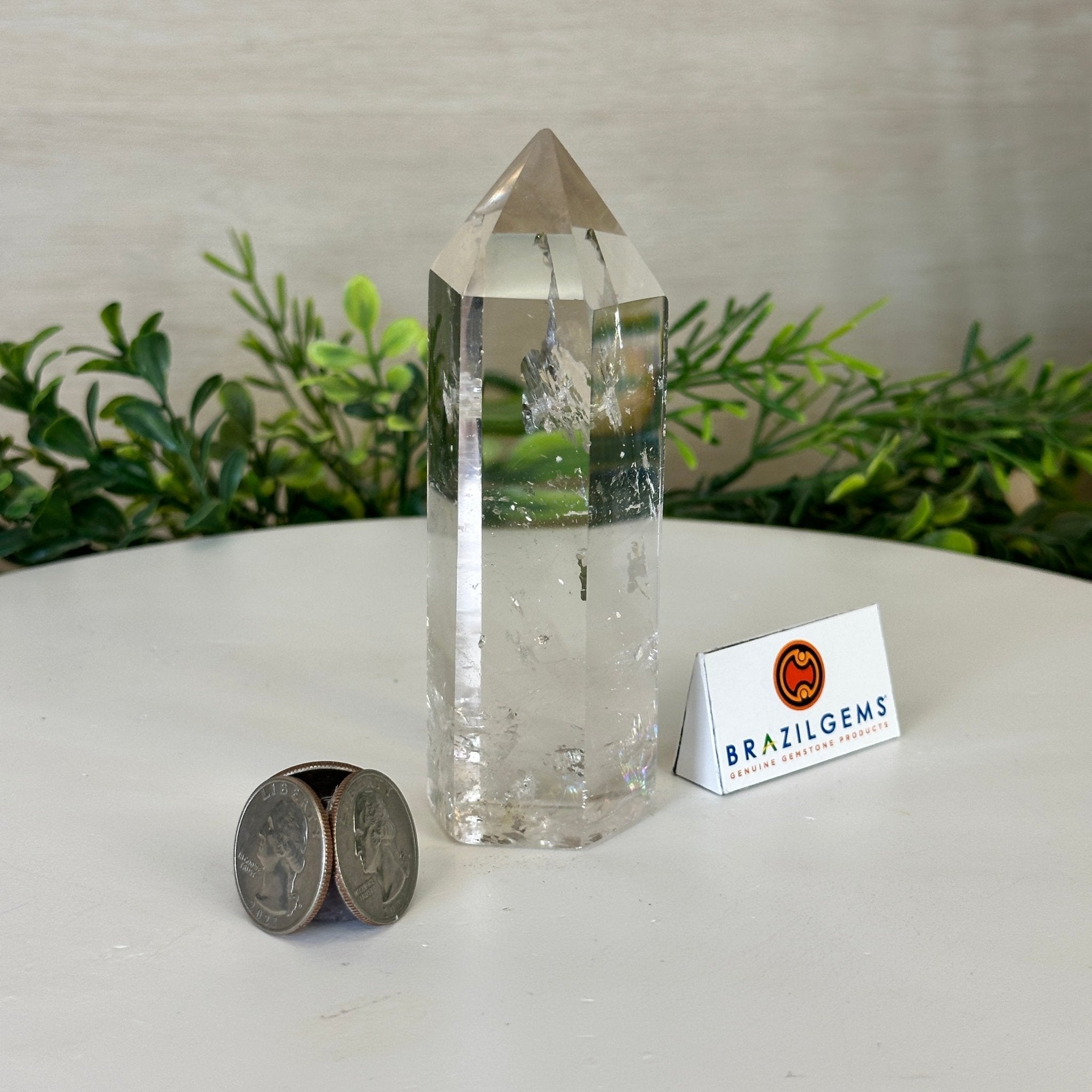 Polished Clear Quartz Crystal Tower 4.7" Tall #3106CQ - 016 - Brazil GemsBrazil GemsPolished Clear Quartz Crystal Tower 4.7" Tall #3106CQ - 016Crystal Points3106CQ - 016