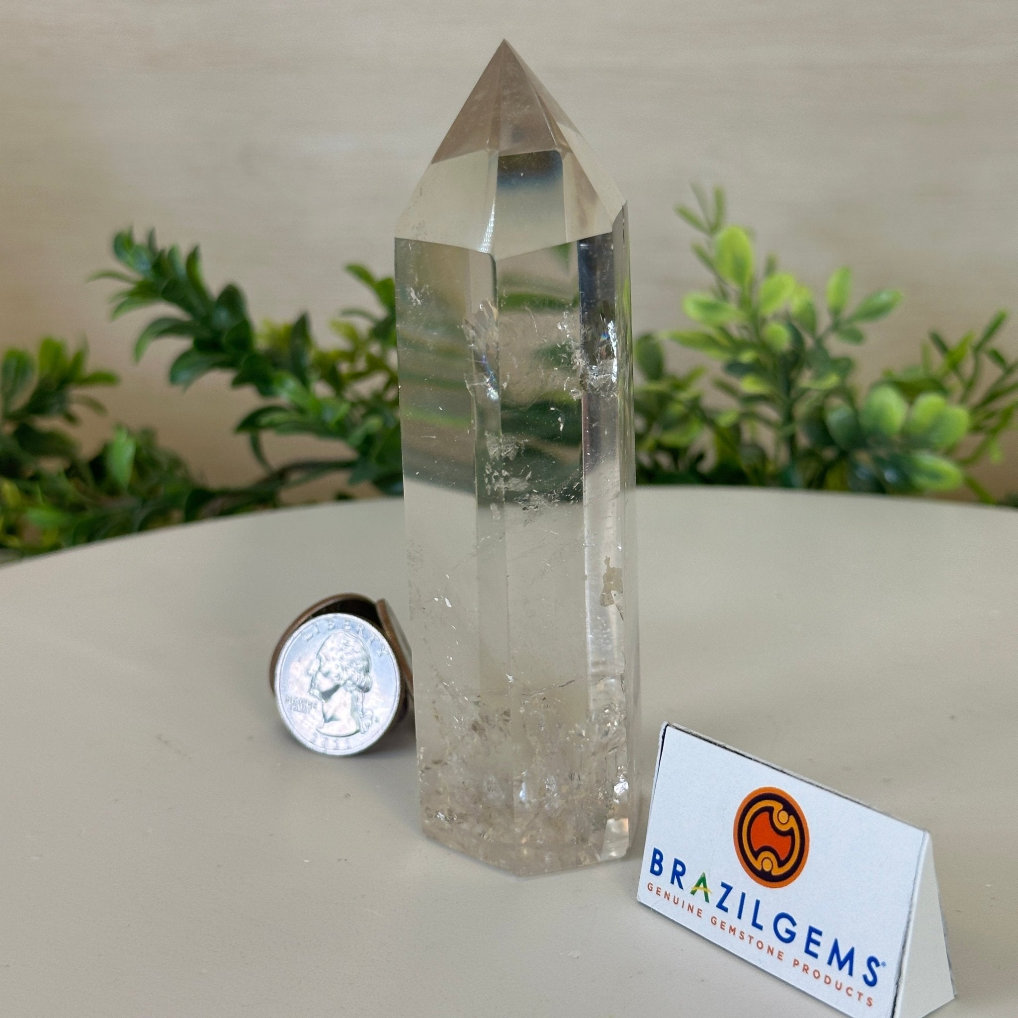 Polished Clear Quartz Crystal Tower 4.7" Tall #3106CQ - 016 - Brazil GemsBrazil GemsPolished Clear Quartz Crystal Tower 4.7" Tall #3106CQ - 016Crystal Points3106CQ - 016