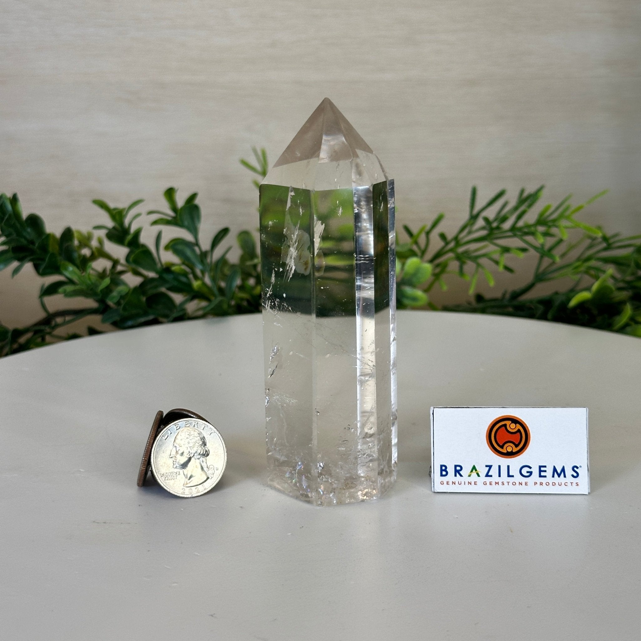 Polished Clear Quartz Crystal Tower 4.7" Tall #3106CQ - 016 - Brazil GemsBrazil GemsPolished Clear Quartz Crystal Tower 4.7" Tall #3106CQ - 016Crystal Points3106CQ - 016