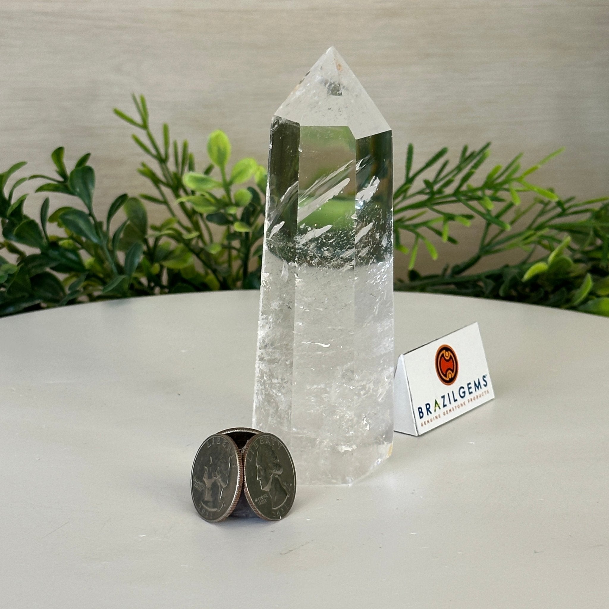 Polished Clear Quartz Crystal Tower 4.9" Tall #3106CQ - 017 - Brazil GemsBrazil GemsPolished Clear Quartz Crystal Tower 4.9" Tall #3106CQ - 017Crystal Points3106CQ - 017