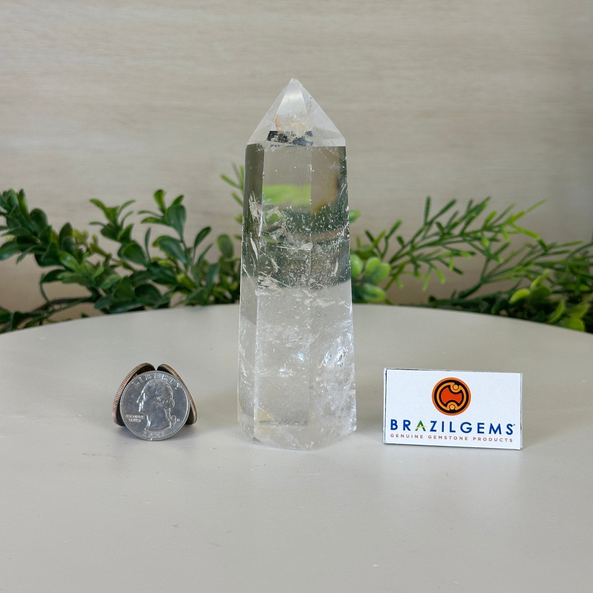 Polished Clear Quartz Crystal Tower 4.9" Tall #3106CQ - 017 - Brazil GemsBrazil GemsPolished Clear Quartz Crystal Tower 4.9" Tall #3106CQ - 017Crystal Points3106CQ - 017