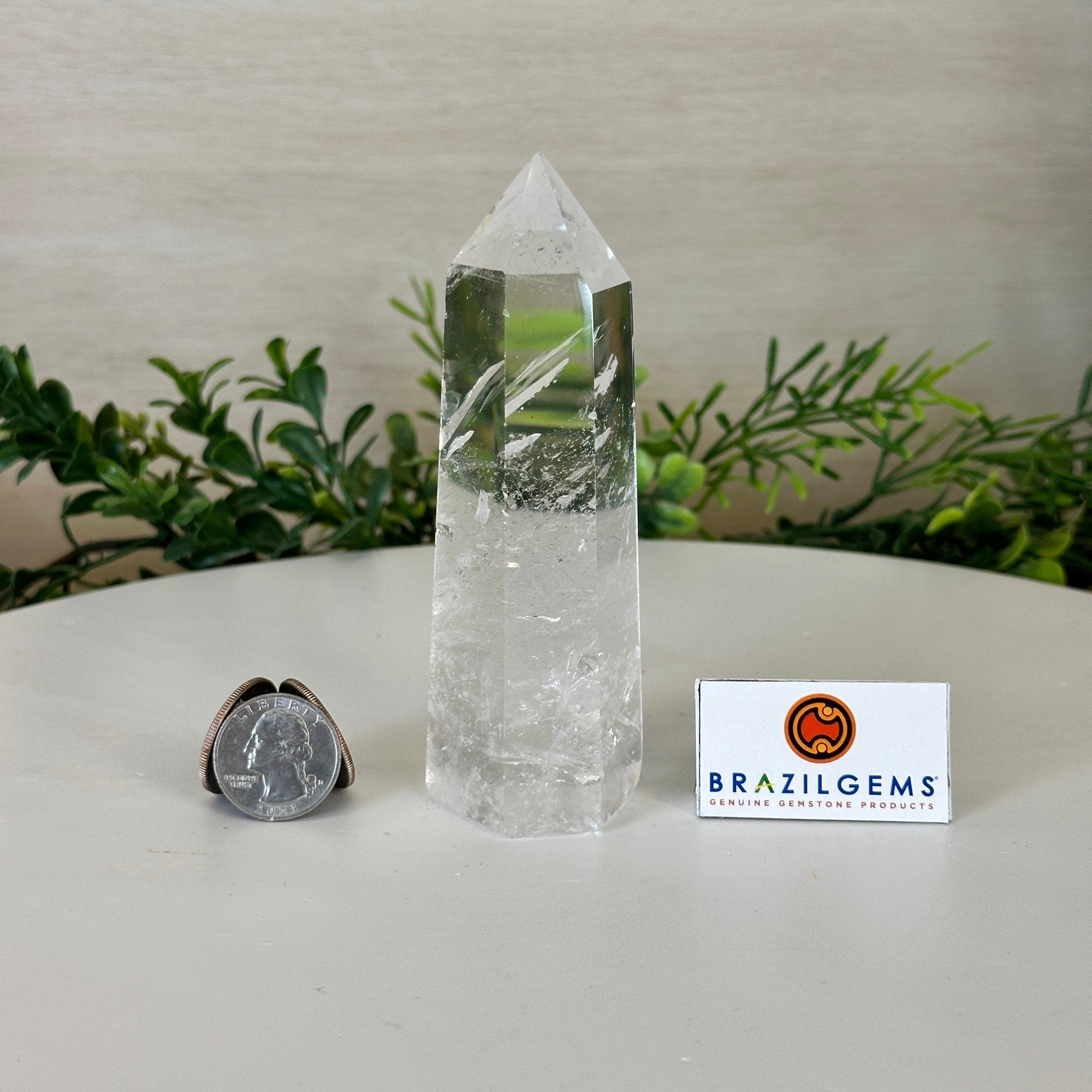 Polished Clear Quartz Crystal Tower 4.9" Tall #3106CQ - 017 - Brazil GemsBrazil GemsPolished Clear Quartz Crystal Tower 4.9" Tall #3106CQ - 017Crystal Points3106CQ - 017