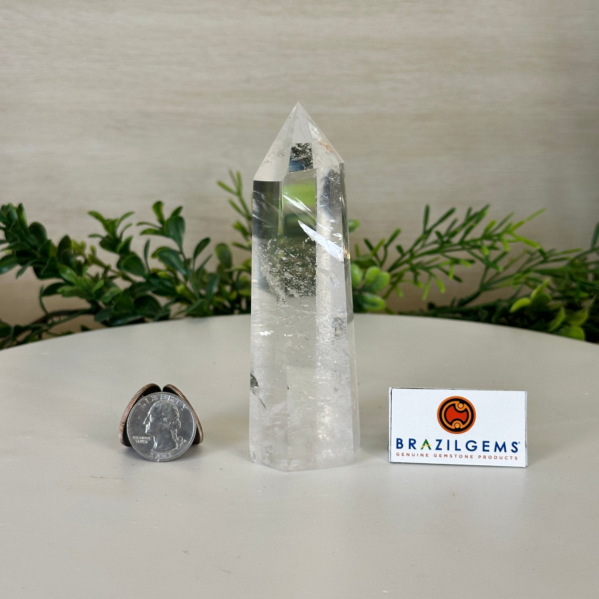 Polished Clear Quartz Crystal Tower 4.9" Tall #3106CQ - 017 - Brazil GemsBrazil GemsPolished Clear Quartz Crystal Tower 4.9" Tall #3106CQ - 017Crystal Points3106CQ - 017