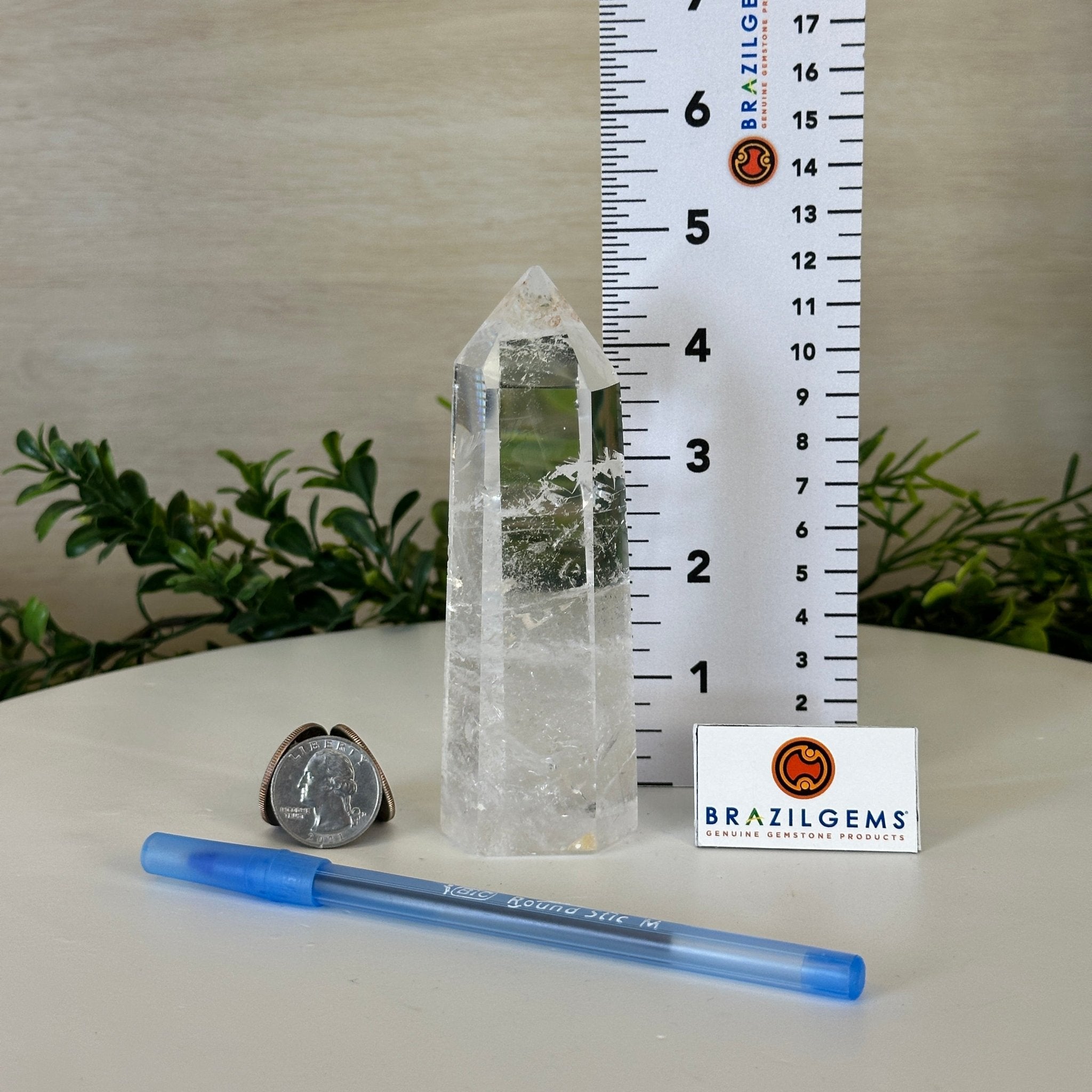 Polished Clear Quartz Crystal Tower 4.9" Tall #3106CQ - 017 - Brazil GemsBrazil GemsPolished Clear Quartz Crystal Tower 4.9" Tall #3106CQ - 017Crystal Points3106CQ - 017