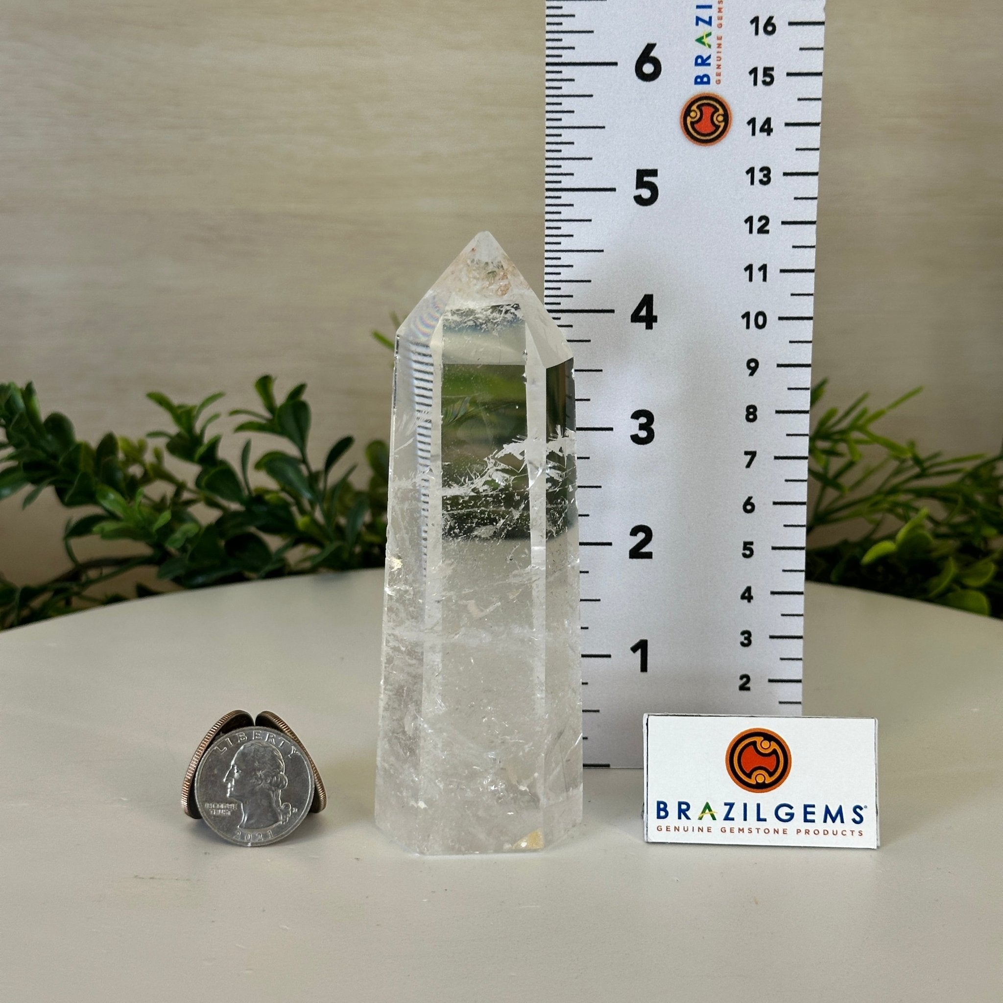 Polished Clear Quartz Crystal Tower 4.9" Tall #3106CQ - 017 - Brazil GemsBrazil GemsPolished Clear Quartz Crystal Tower 4.9" Tall #3106CQ - 017Crystal Points3106CQ - 017