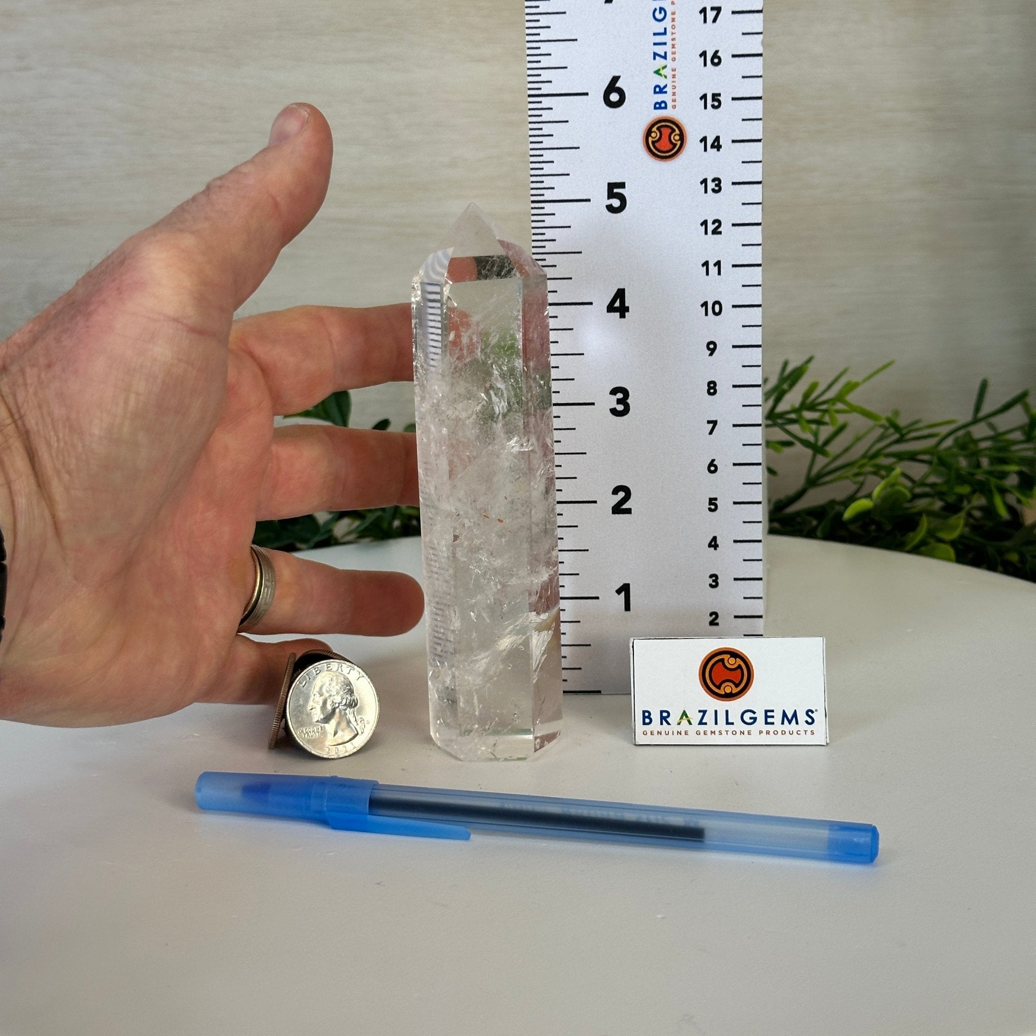 Polished Clear Quartz Crystal Tower 5.2" Tall #3106CQ - 015 - Brazil GemsBrazil GemsPolished Clear Quartz Crystal Tower 5.2" Tall #3106CQ - 015Crystal Points3106CQ - 015