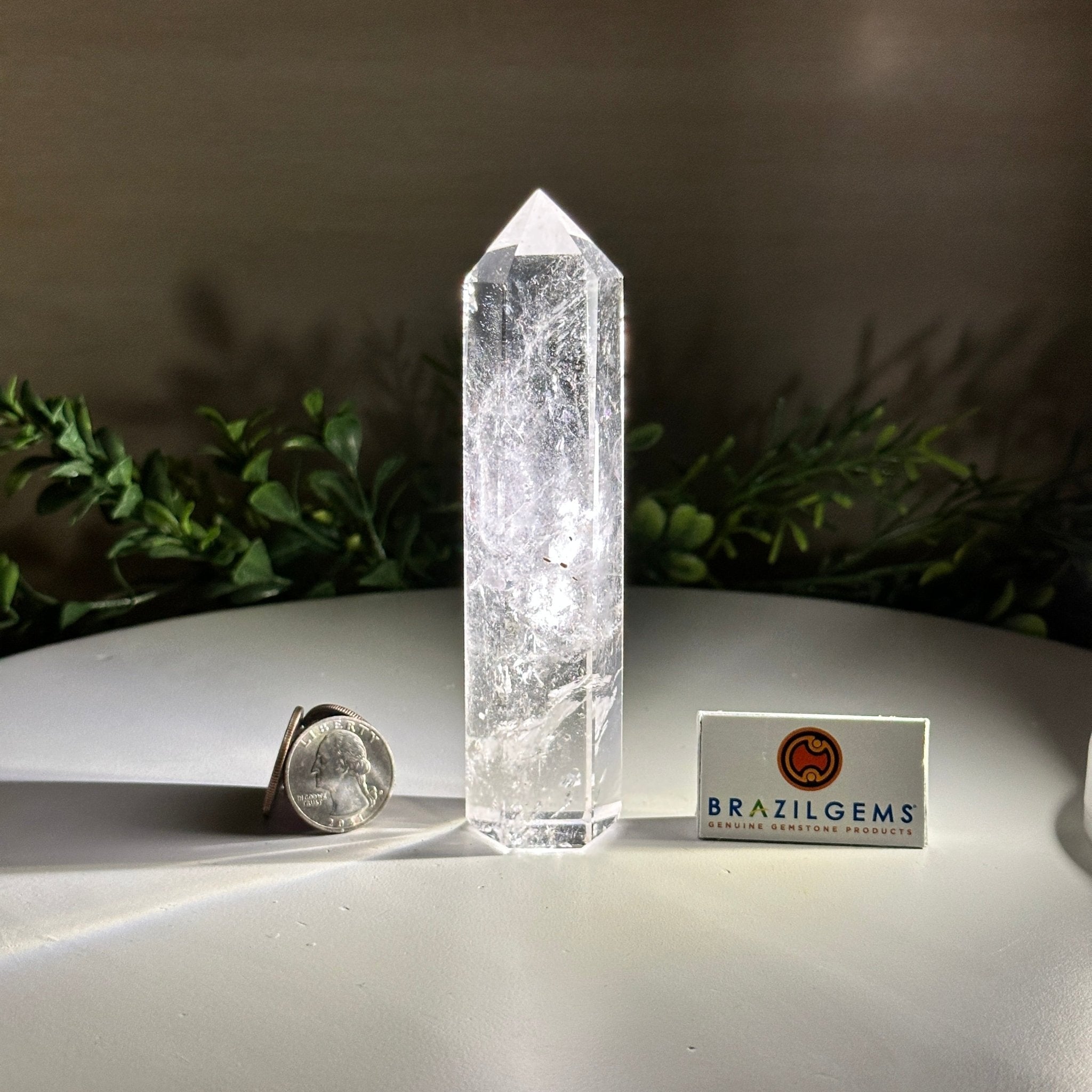 Polished Clear Quartz Crystal Tower 5.2" Tall #3106CQ - 015 - Brazil GemsBrazil GemsPolished Clear Quartz Crystal Tower 5.2" Tall #3106CQ - 015Crystal Points3106CQ - 015