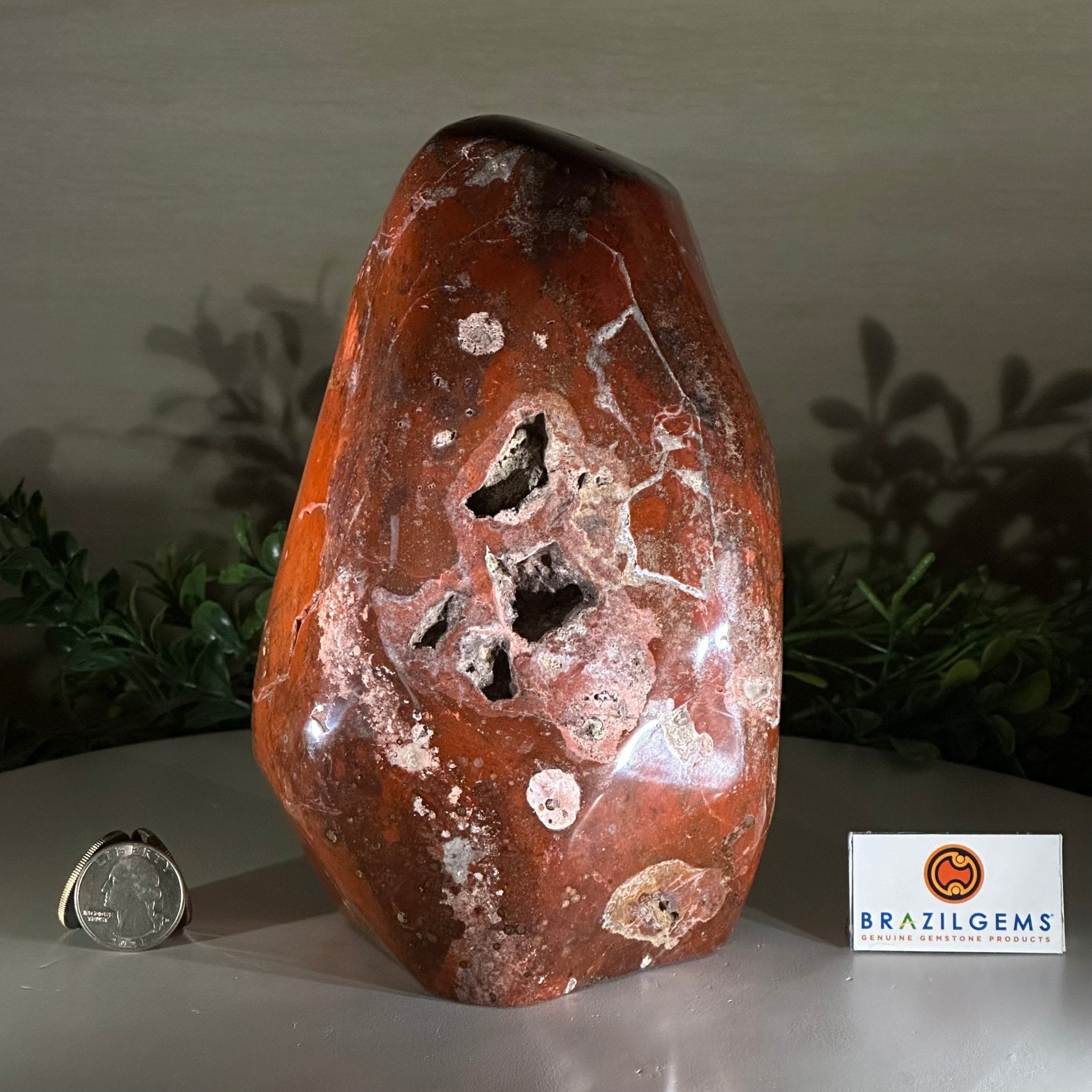 Polished Freeform African Red Jasper Gemstone, 5.5 lbs & 7.4” Tall #3301AJ - 001 - Brazil GemsBrazil GemsPolished Freeform African Red Jasper Gemstone, 5.5 lbs & 7.4” Tall #3301AJ - 001Freeform & Unique Shapes3301AJ - 001