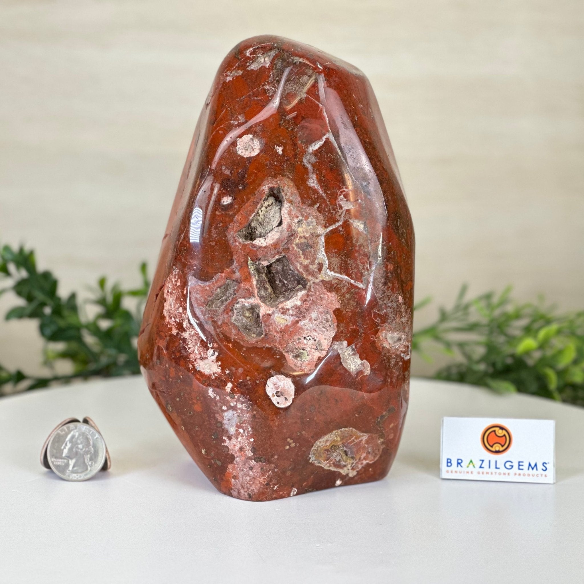 Polished Freeform African Red Jasper Gemstone, 5.5 lbs & 7.4” Tall #3301AJ - 001 - Brazil GemsBrazil GemsPolished Freeform African Red Jasper Gemstone, 5.5 lbs & 7.4” Tall #3301AJ - 001Freeform & Unique Shapes3301AJ - 001