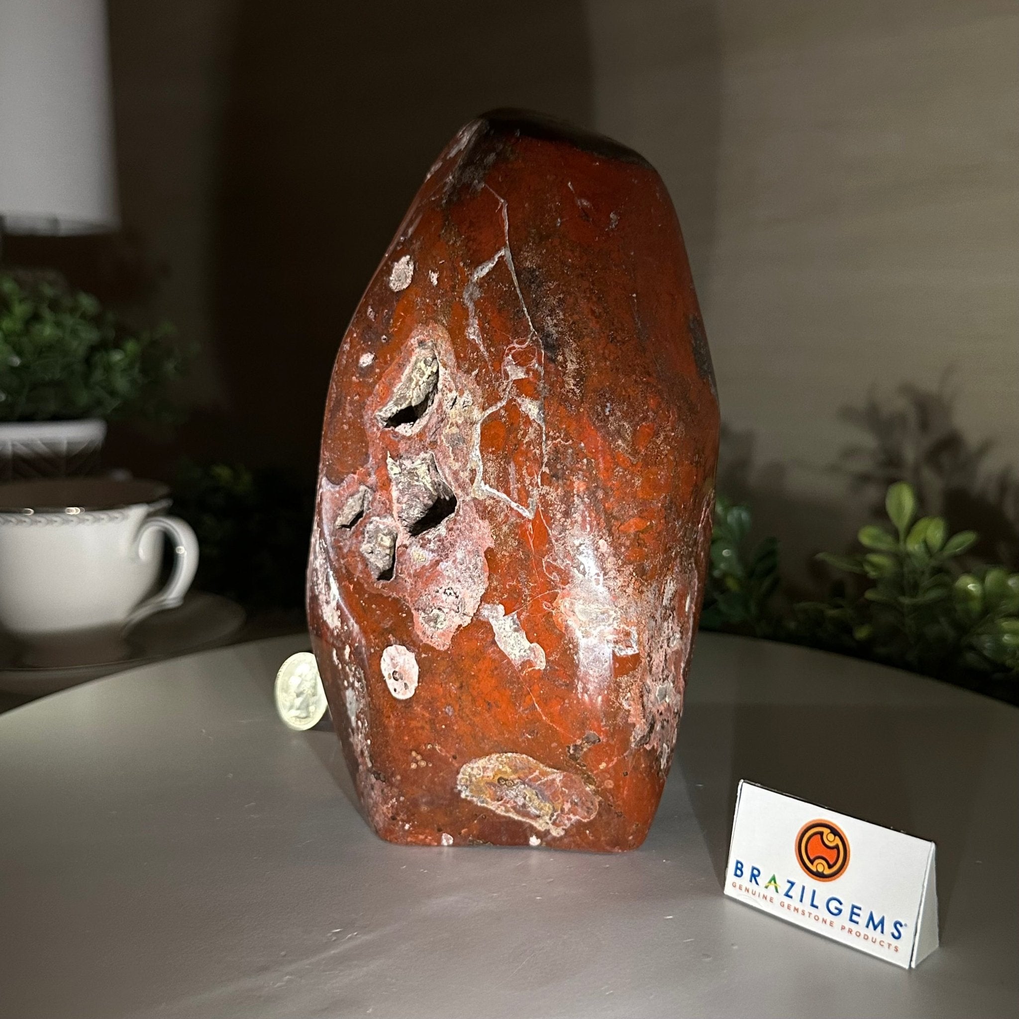 Polished Freeform African Red Jasper Gemstone, 5.5 lbs & 7.4” Tall #3301AJ - 001 - Brazil GemsBrazil GemsPolished Freeform African Red Jasper Gemstone, 5.5 lbs & 7.4” Tall #3301AJ - 001Freeform & Unique Shapes3301AJ - 001