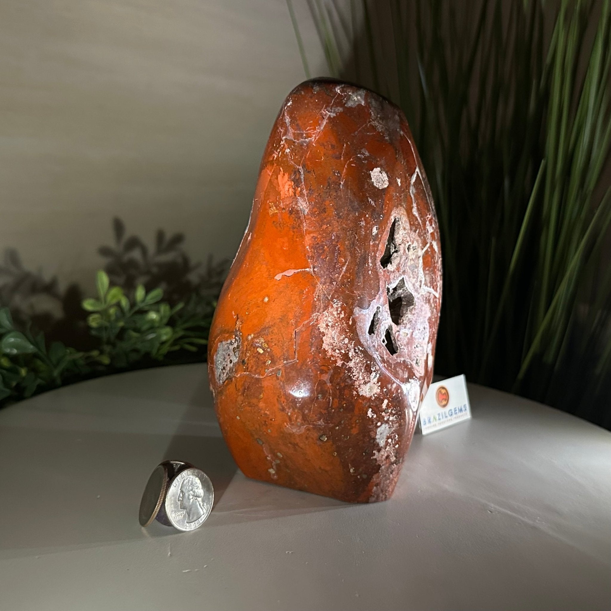 Polished Freeform African Red Jasper Gemstone, 5.5 lbs & 7.4” Tall #3301AJ - 001 - Brazil GemsBrazil GemsPolished Freeform African Red Jasper Gemstone, 5.5 lbs & 7.4” Tall #3301AJ - 001Freeform & Unique Shapes3301AJ - 001
