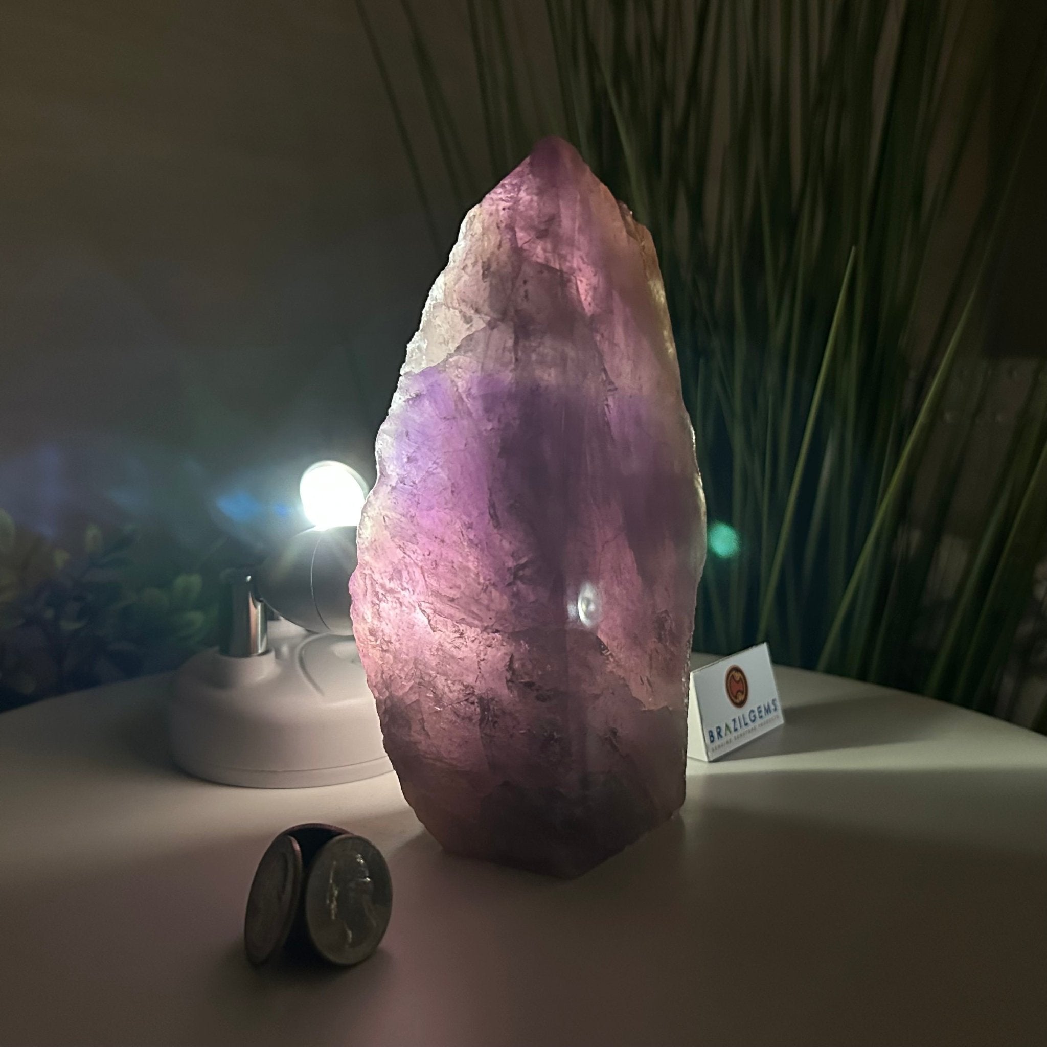 Polished Freeform Amethyst Gemstone, 2.2 lbs & 6.6” Tall #3303AM - 001 - Brazil GemsBrazil GemsPolished Freeform Amethyst Gemstone, 2.2 lbs & 6.6” Tall #3303AM - 001Freeform & Unique Shapes3303AM - 001