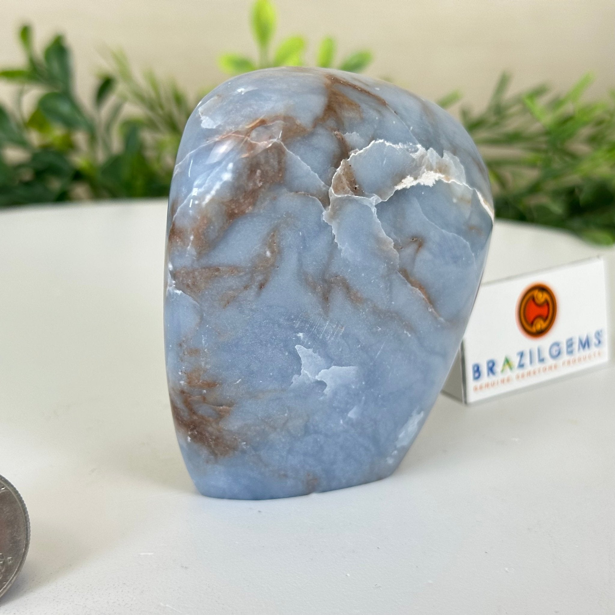 Polished Freeform Angelite Gemstone, 0.8 lbs & 3.3” Tall #3301AL - 001 - Brazil GemsBrazil GemsPolished Freeform Angelite Gemstone, 0.8 lbs & 3.3” Tall #3301AL - 001Freeform & Unique Shapes3301AL - 001