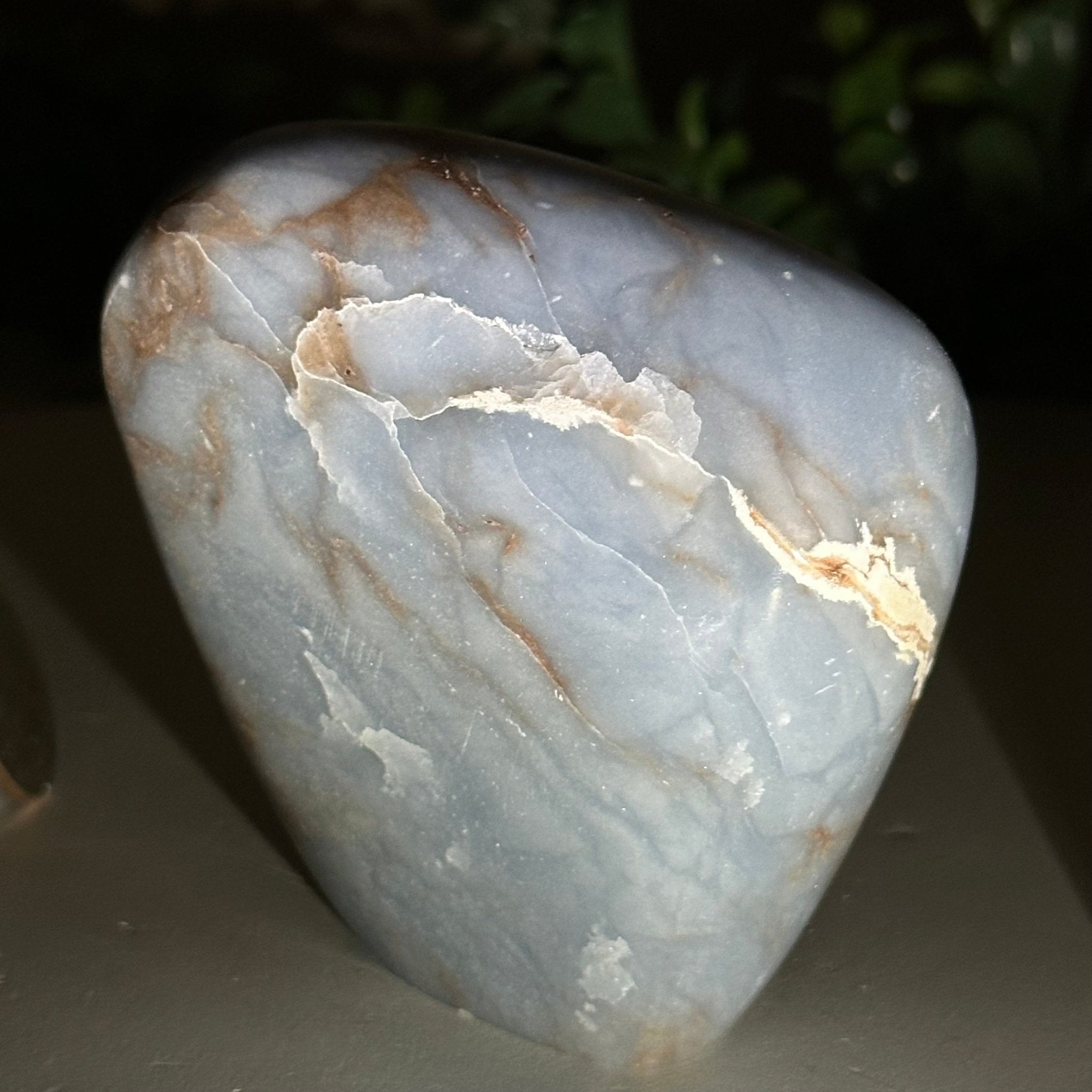 Polished Freeform Angelite Gemstone, 0.8 lbs & 3.3” Tall #3301AL - 001 - Brazil GemsBrazil GemsPolished Freeform Angelite Gemstone, 0.8 lbs & 3.3” Tall #3301AL - 001Freeform & Unique Shapes3301AL - 001