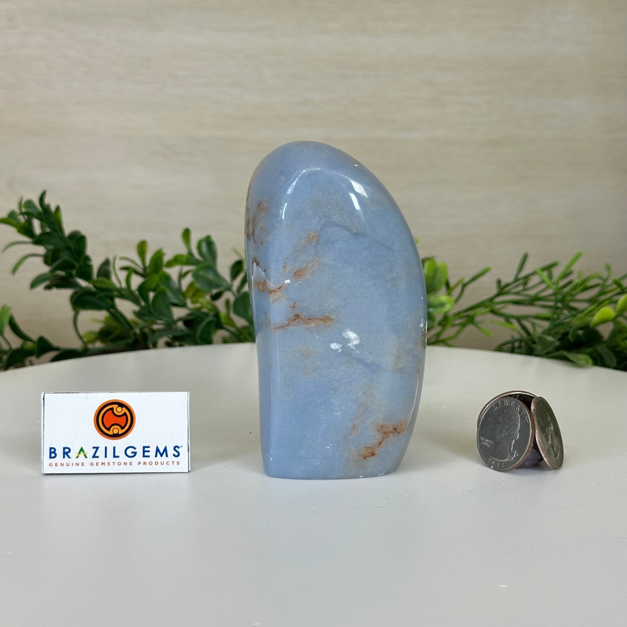 Polished Freeform Angelite Gemstone, 1.3 lbs & 4.2” Tall #3301AL - 004 - Brazil GemsBrazil GemsPolished Freeform Angelite Gemstone, 1.3 lbs & 4.2” Tall #3301AL - 004Freeform & Unique Shapes3301AL - 004