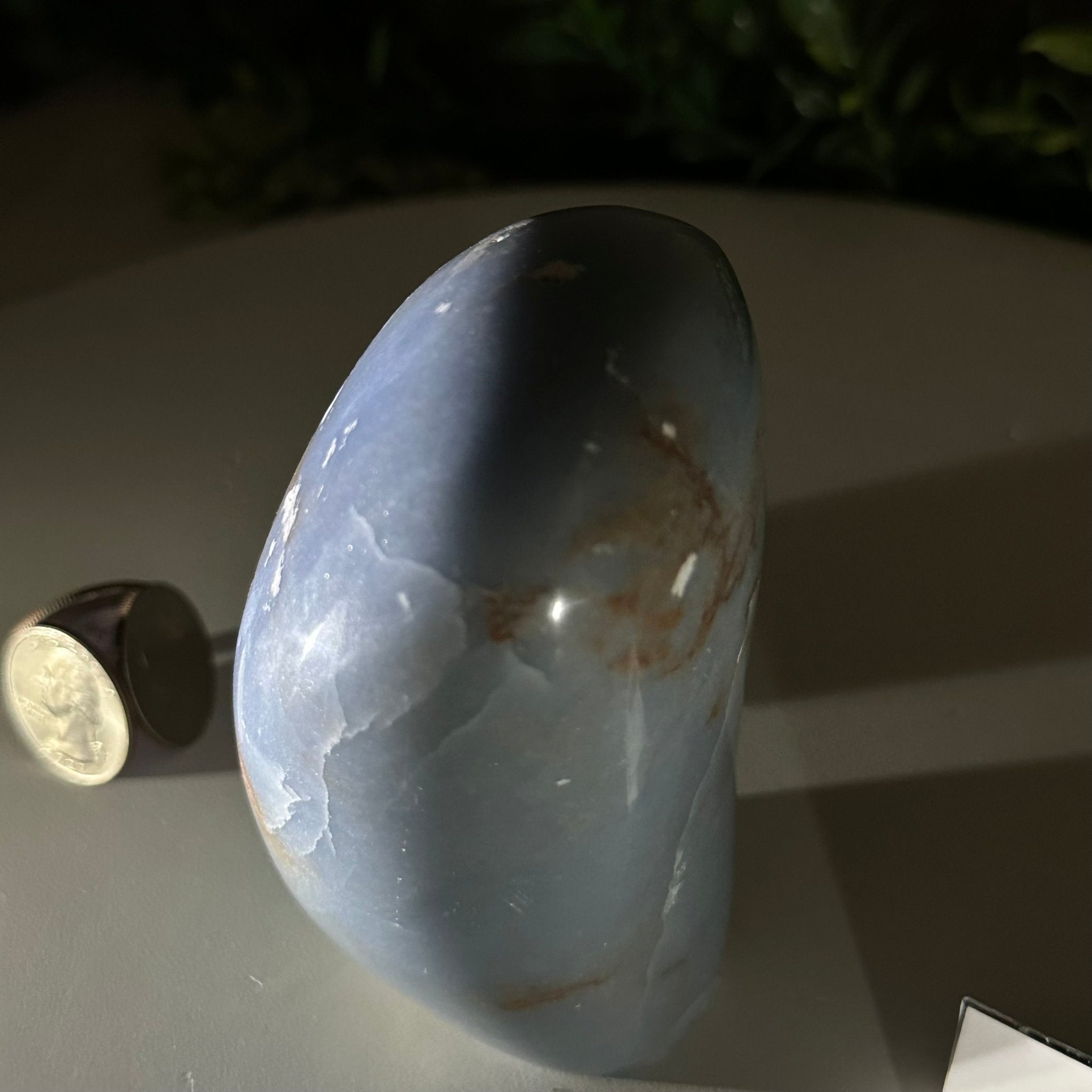 Polished Freeform Angelite Gemstone, 1.3 lbs & 4.2” Tall #3301AL - 004 - Brazil GemsBrazil GemsPolished Freeform Angelite Gemstone, 1.3 lbs & 4.2” Tall #3301AL - 004Freeform & Unique Shapes3301AL - 004