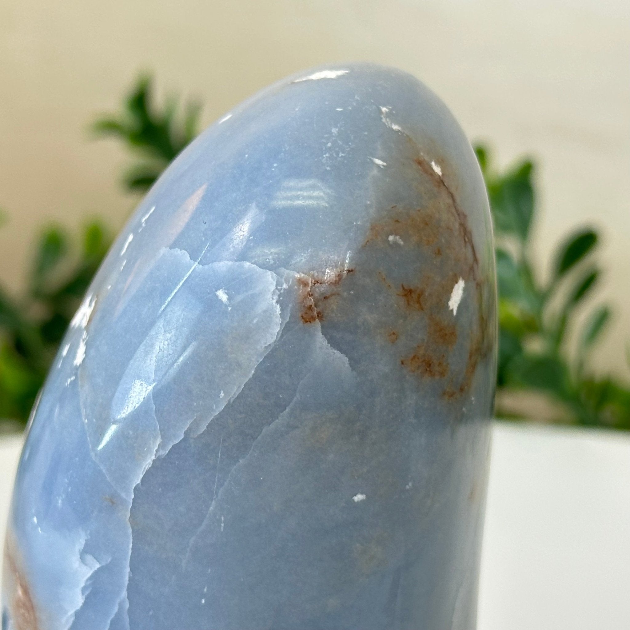 Polished Freeform Angelite Gemstone, 1.3 lbs & 4.2” Tall #3301AL - 004 - Brazil GemsBrazil GemsPolished Freeform Angelite Gemstone, 1.3 lbs & 4.2” Tall #3301AL - 004Freeform & Unique Shapes3301AL - 004