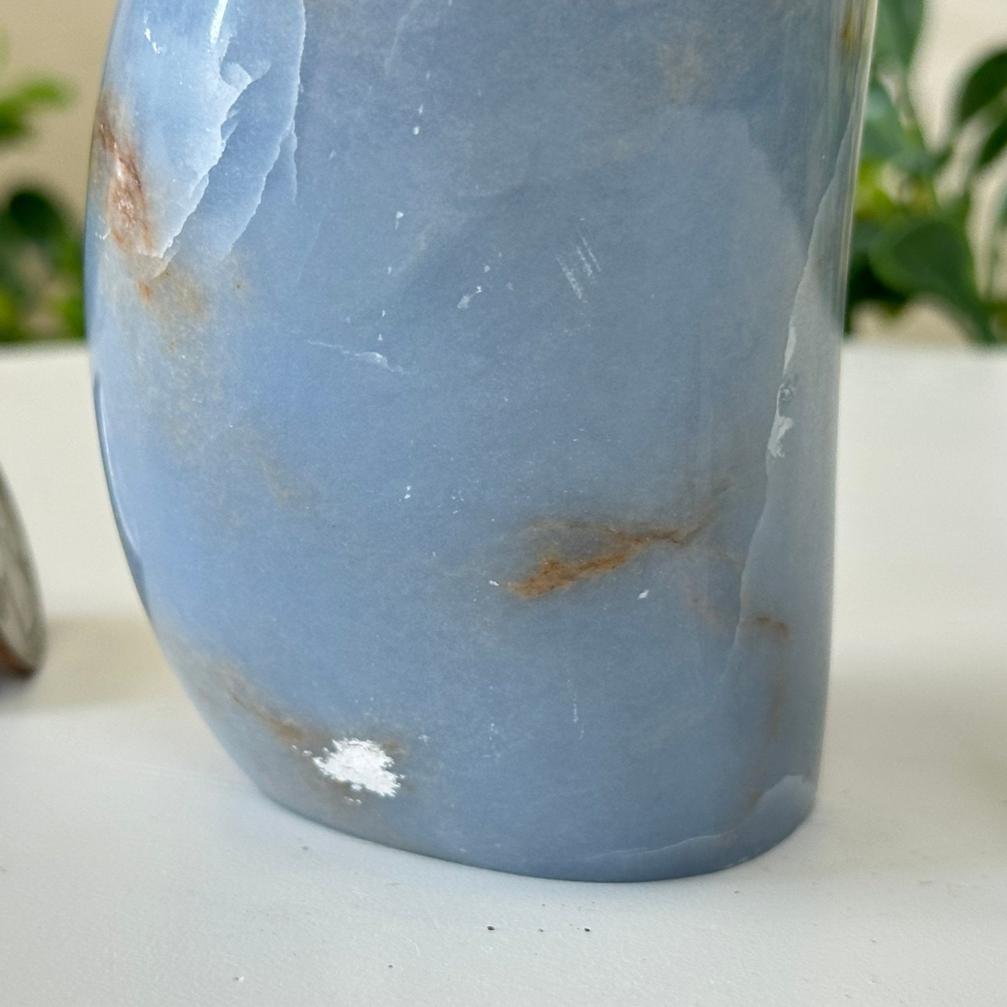 Polished Freeform Angelite Gemstone, 1.3 lbs & 4.2” Tall #3301AL - 004 - Brazil GemsBrazil GemsPolished Freeform Angelite Gemstone, 1.3 lbs & 4.2” Tall #3301AL - 004Freeform & Unique Shapes3301AL - 004