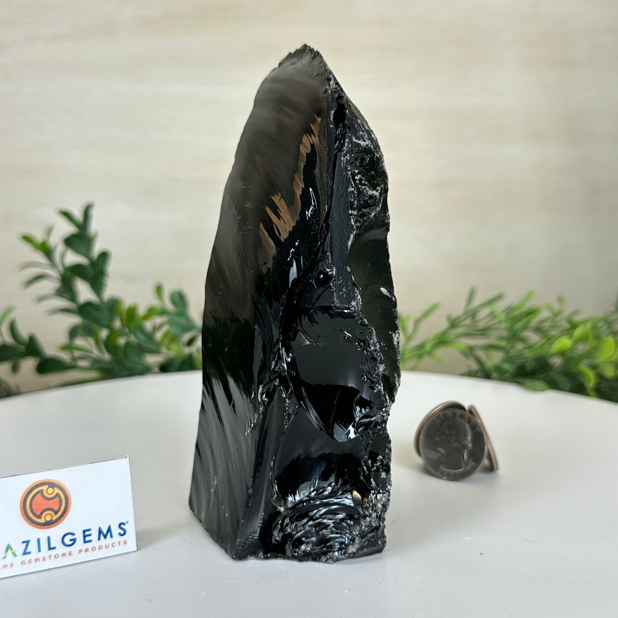 Polished Freeform Black Obsidian Gemstone, 1.3 lbs & 5.5” Tall #3303BK - 002 - Brazil GemsBrazil GemsPolished Freeform Black Obsidian Gemstone, 1.3 lbs & 5.5” Tall #3303BK - 002Freeform & Unique Shapes3303BK - 002