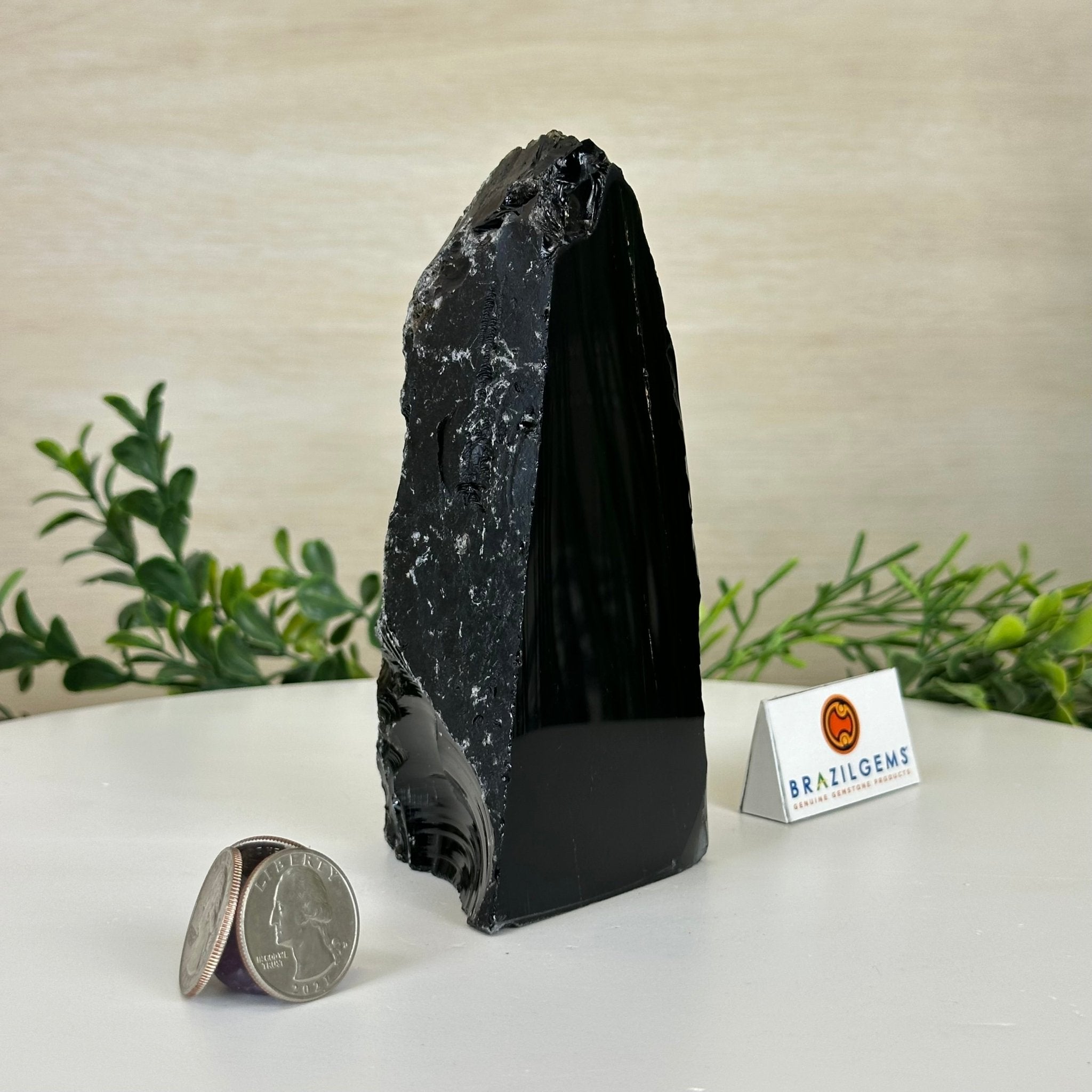 Polished Freeform Black Obsidian Gemstone, 1.3 lbs & 5.5” Tall #3303BK - 002 - Brazil GemsBrazil GemsPolished Freeform Black Obsidian Gemstone, 1.3 lbs & 5.5” Tall #3303BK - 002Freeform & Unique Shapes3303BK - 002