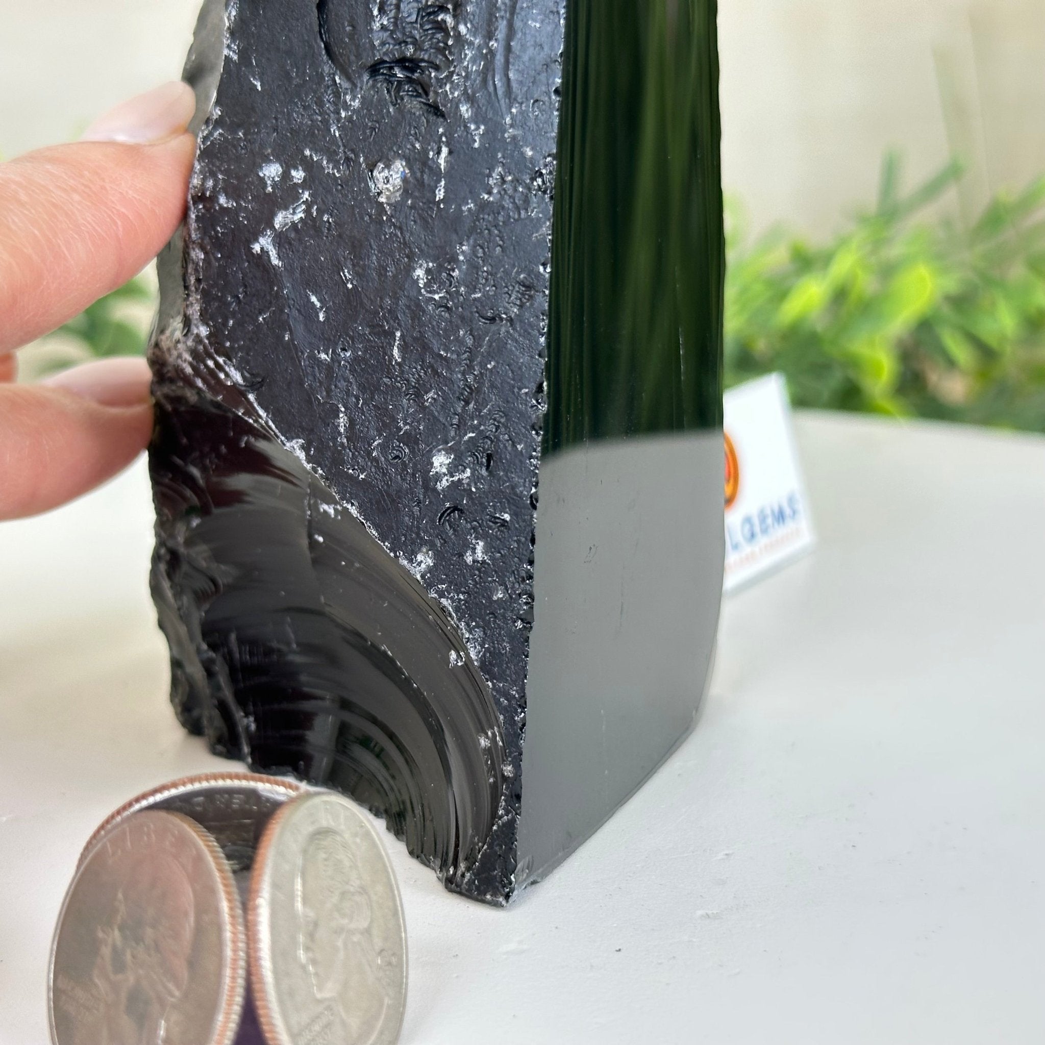 Polished Freeform Black Obsidian Gemstone, 1.3 lbs & 5.5” Tall #3303BK - 002 - Brazil GemsBrazil GemsPolished Freeform Black Obsidian Gemstone, 1.3 lbs & 5.5” Tall #3303BK - 002Freeform & Unique Shapes3303BK - 002
