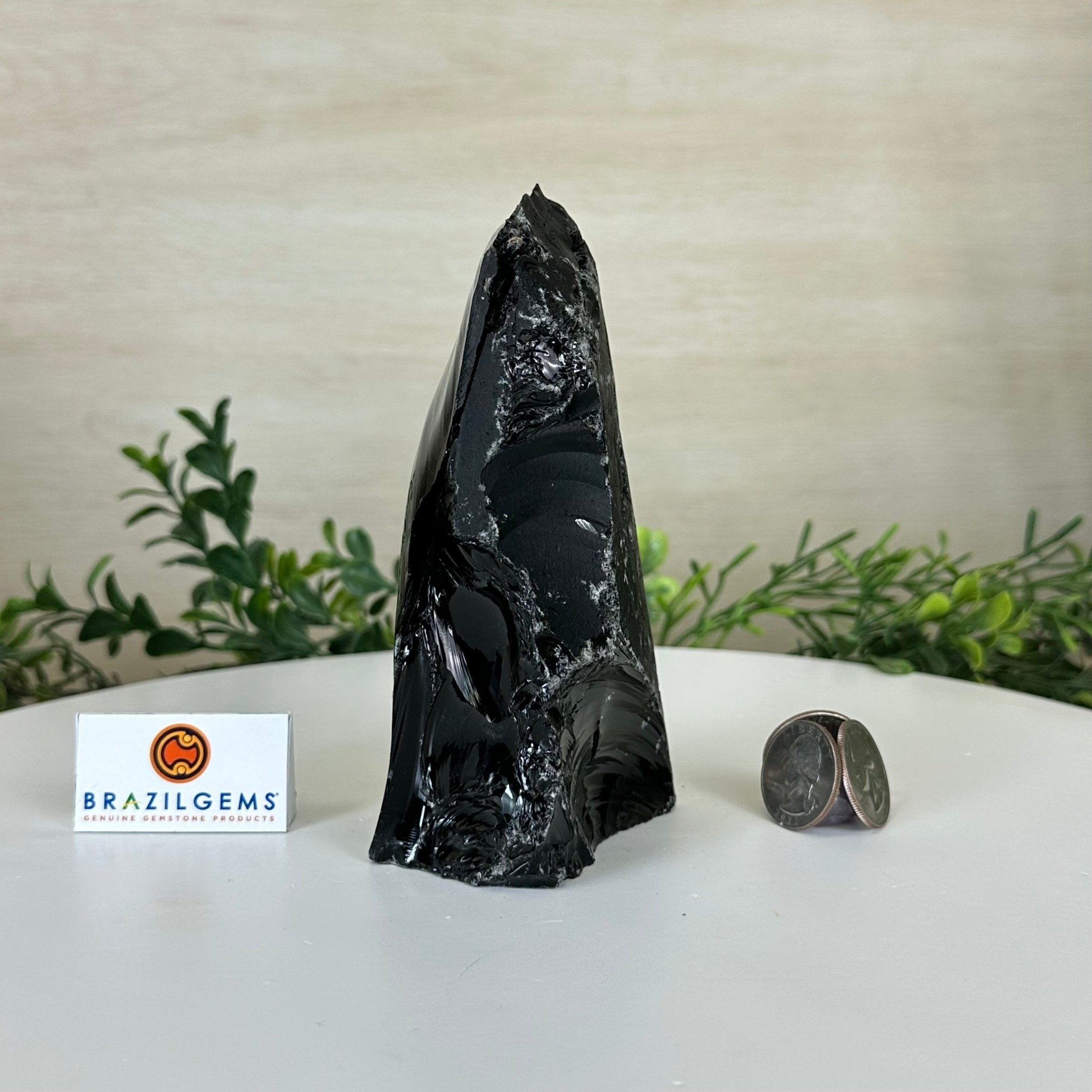 Polished Freeform Black Obsidian Gemstone, 1.3 lbs & 5.5” Tall #3303BK - 002 - Brazil GemsBrazil GemsPolished Freeform Black Obsidian Gemstone, 1.3 lbs & 5.5” Tall #3303BK - 002Freeform & Unique Shapes3303BK - 002