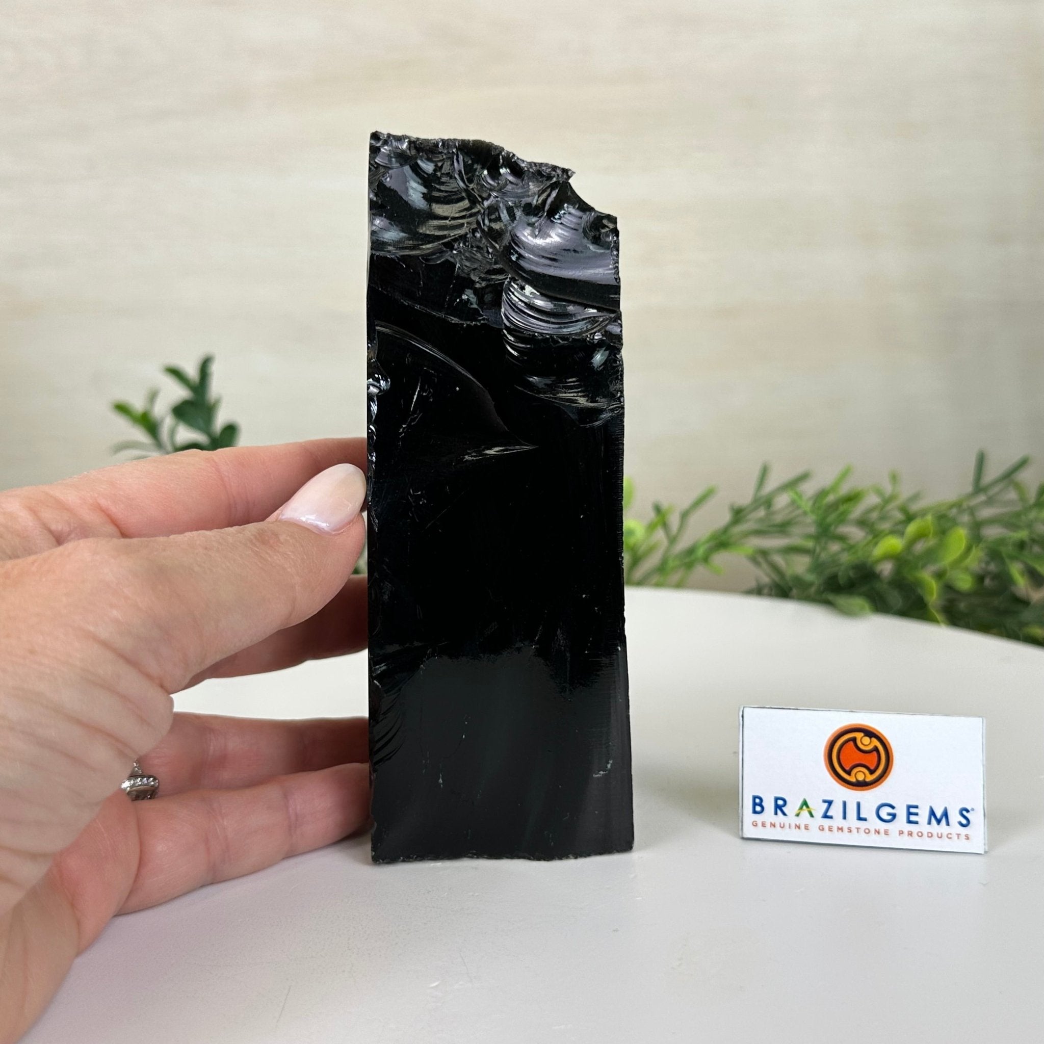 Polished Freeform Black Obsidian Gemstone, 1.8 lbs & 5.5” Tall #3303BK - 003 - Brazil GemsBrazil GemsPolished Freeform Black Obsidian Gemstone, 1.8 lbs & 5.5” Tall #3303BK - 003Freeform & Unique Shapes3303BK - 003