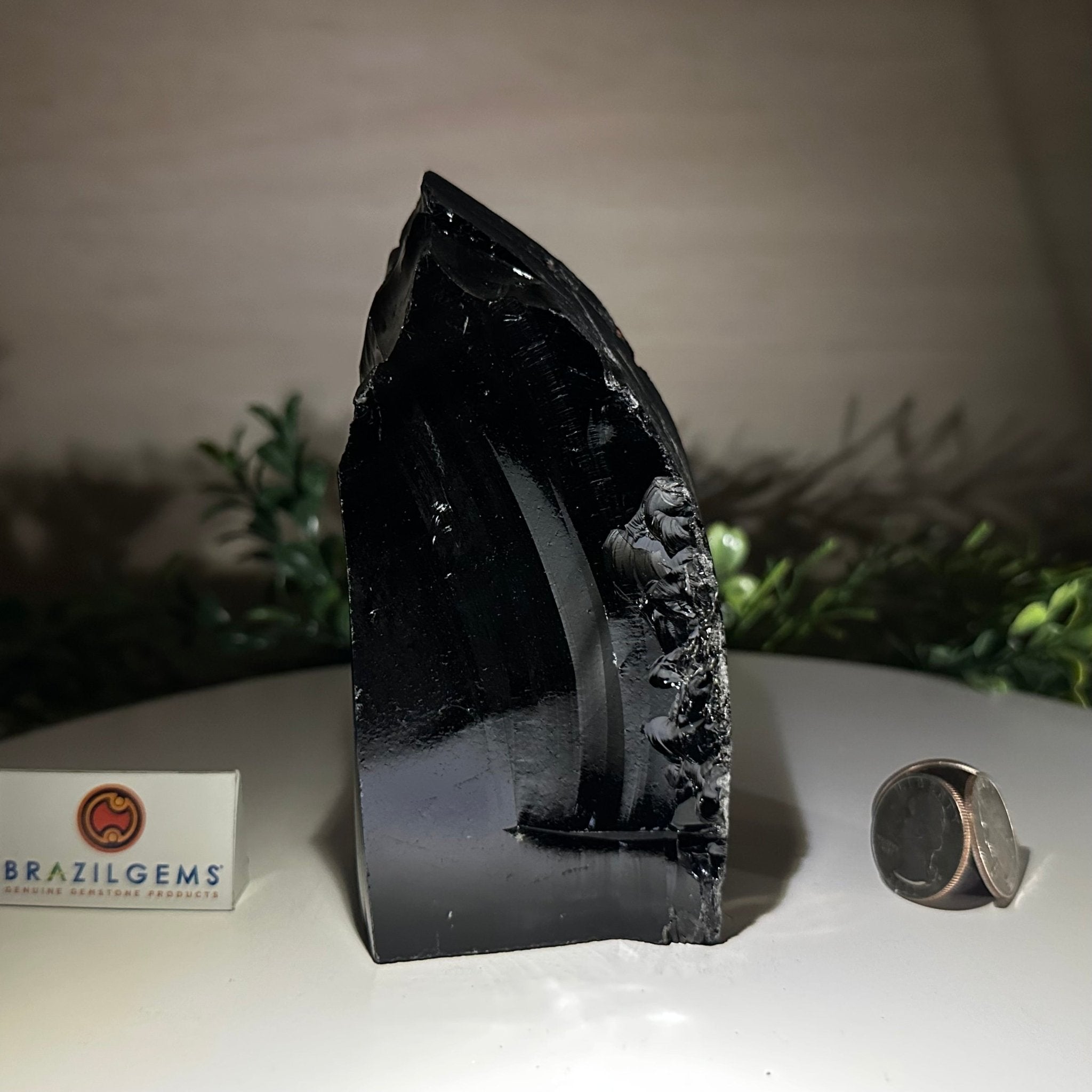 Polished Freeform Black Obsidian Gemstone, 1.8 lbs & 5.5” Tall #3303BK - 003 - Brazil GemsBrazil GemsPolished Freeform Black Obsidian Gemstone, 1.8 lbs & 5.5” Tall #3303BK - 003Freeform & Unique Shapes3303BK - 003