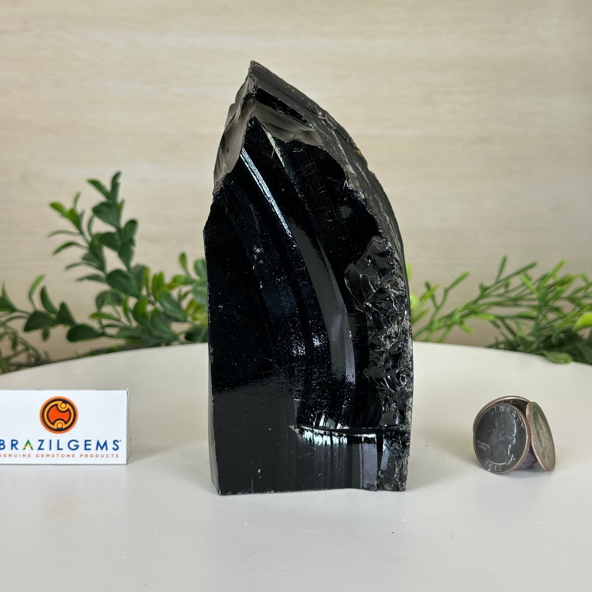 Polished Freeform Black Obsidian Gemstone, 1.8 lbs & 5.5” Tall #3303BK - 003 - Brazil GemsBrazil GemsPolished Freeform Black Obsidian Gemstone, 1.8 lbs & 5.5” Tall #3303BK - 003Freeform & Unique Shapes3303BK - 003