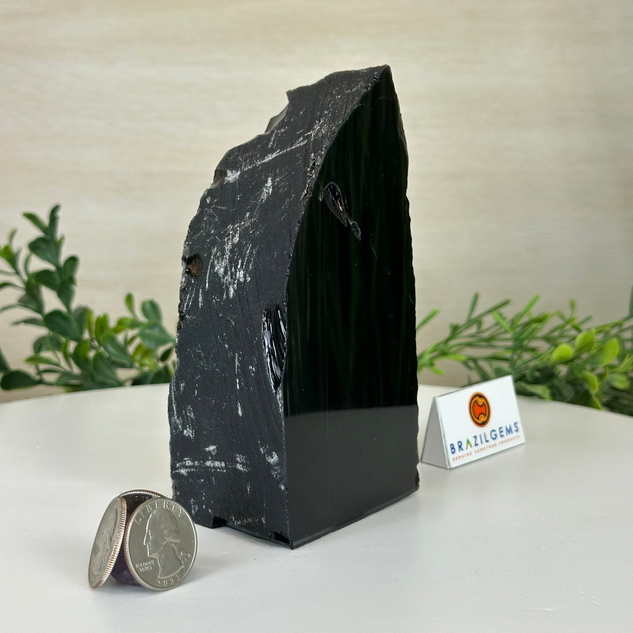 Polished Freeform Black Obsidian Gemstone, 1.8 lbs & 5.5” Tall #3303BK - 003 - Brazil GemsBrazil GemsPolished Freeform Black Obsidian Gemstone, 1.8 lbs & 5.5” Tall #3303BK - 003Freeform & Unique Shapes3303BK - 003
