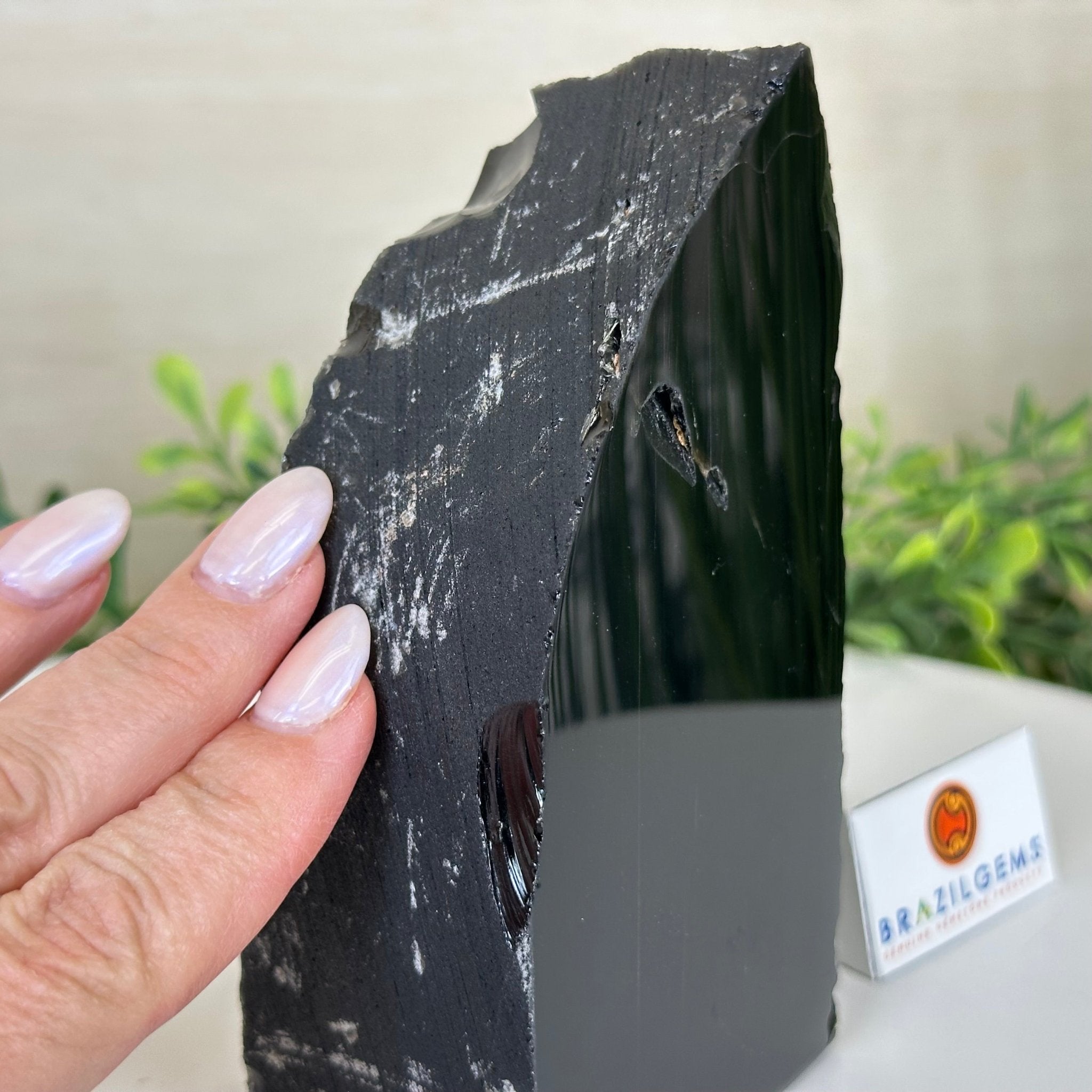 Polished Freeform Black Obsidian Gemstone, 1.8 lbs & 5.5” Tall #3303BK - 003 - Brazil GemsBrazil GemsPolished Freeform Black Obsidian Gemstone, 1.8 lbs & 5.5” Tall #3303BK - 003Freeform & Unique Shapes3303BK - 003