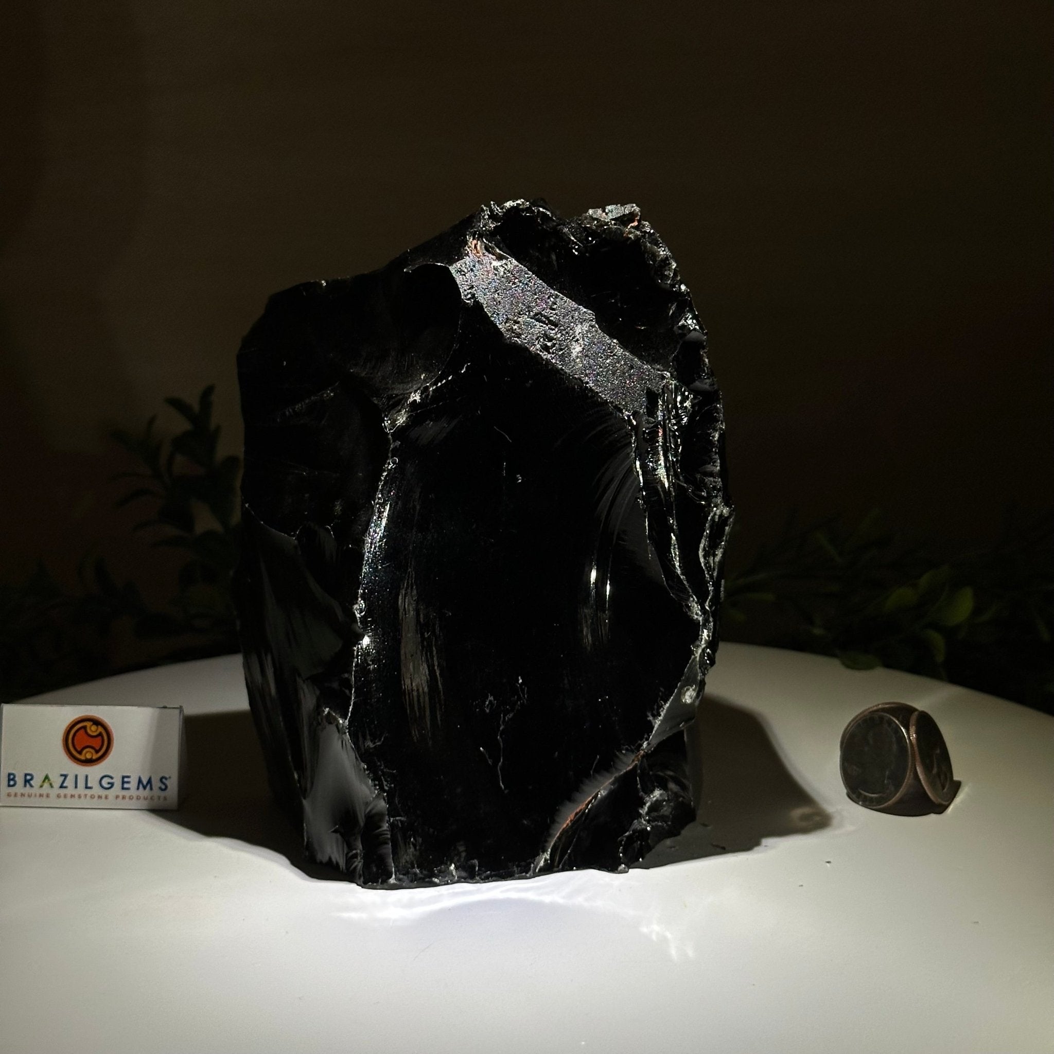Polished Freeform Black Obsidian Gemstone, 3.8 lbs & 6.2” Tall #3303BK - 004 - Brazil GemsBrazil GemsPolished Freeform Black Obsidian Gemstone, 3.8 lbs & 6.2” Tall #3303BK - 004Freeform & Unique Shapes3303BK - 004