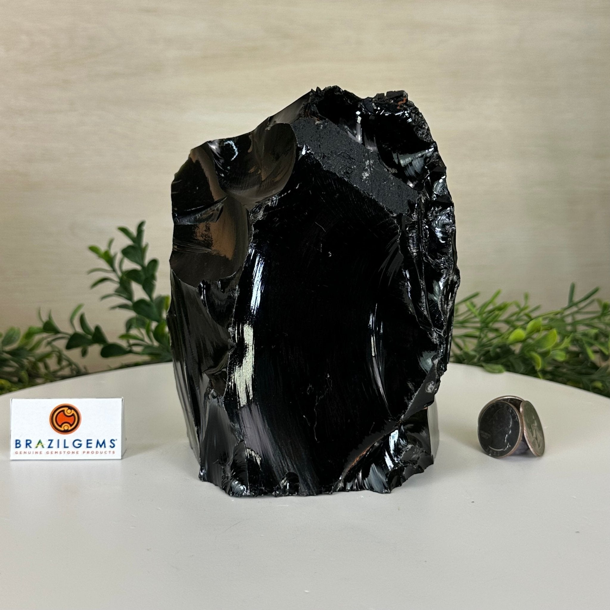 Polished Freeform Black Obsidian Gemstone, 3.8 lbs & 6.2” Tall #3303BK - 004 - Brazil GemsBrazil GemsPolished Freeform Black Obsidian Gemstone, 3.8 lbs & 6.2” Tall #3303BK - 004Freeform & Unique Shapes3303BK - 004