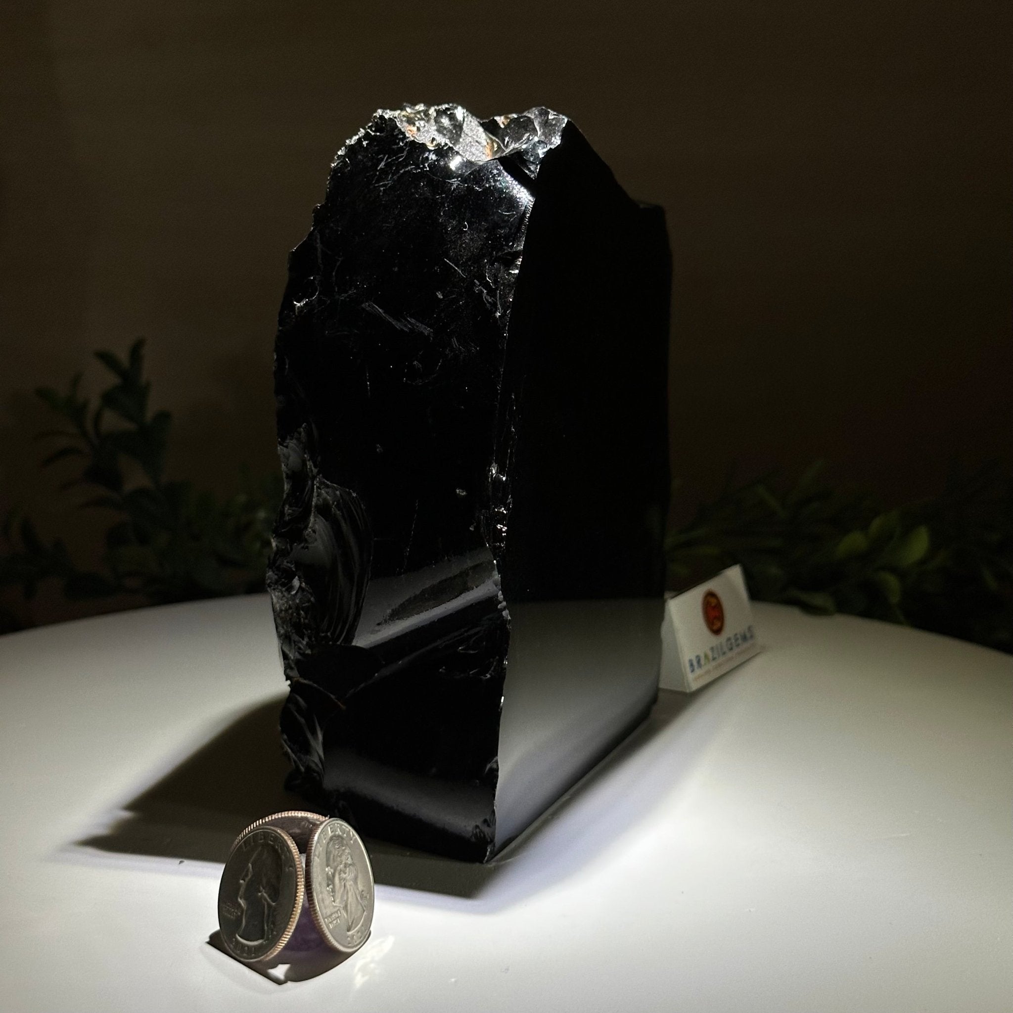 Polished Freeform Black Obsidian Gemstone, 3.8 lbs & 6.2” Tall #3303BK - 004 - Brazil GemsBrazil GemsPolished Freeform Black Obsidian Gemstone, 3.8 lbs & 6.2” Tall #3303BK - 004Freeform & Unique Shapes3303BK - 004