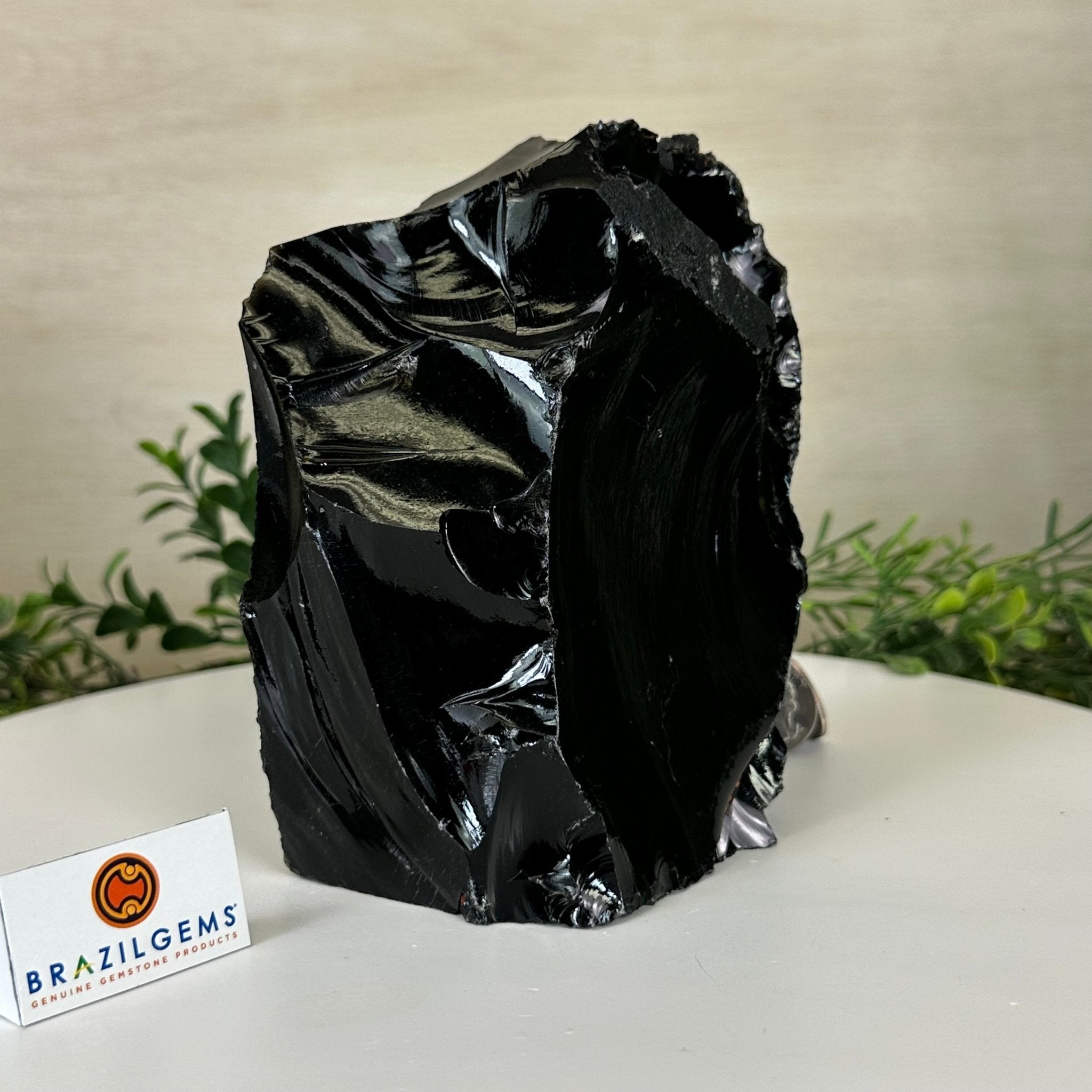 Polished Freeform Black Obsidian Gemstone, 3.8 lbs & 6.2” Tall #3303BK - 004 - Brazil GemsBrazil GemsPolished Freeform Black Obsidian Gemstone, 3.8 lbs & 6.2” Tall #3303BK - 004Freeform & Unique Shapes3303BK - 004
